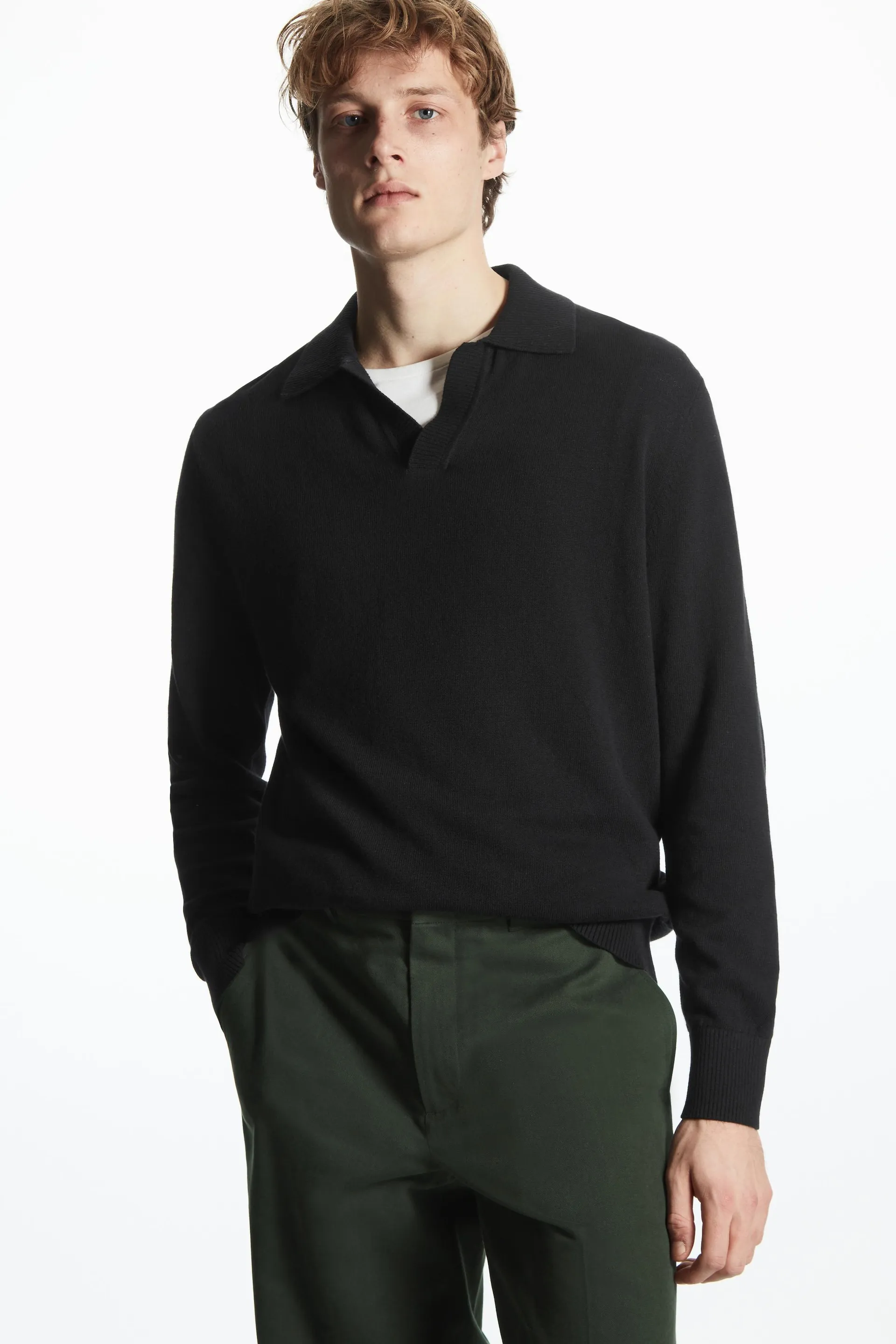 COTTON AND SILK-BLEND POLO JUMPER