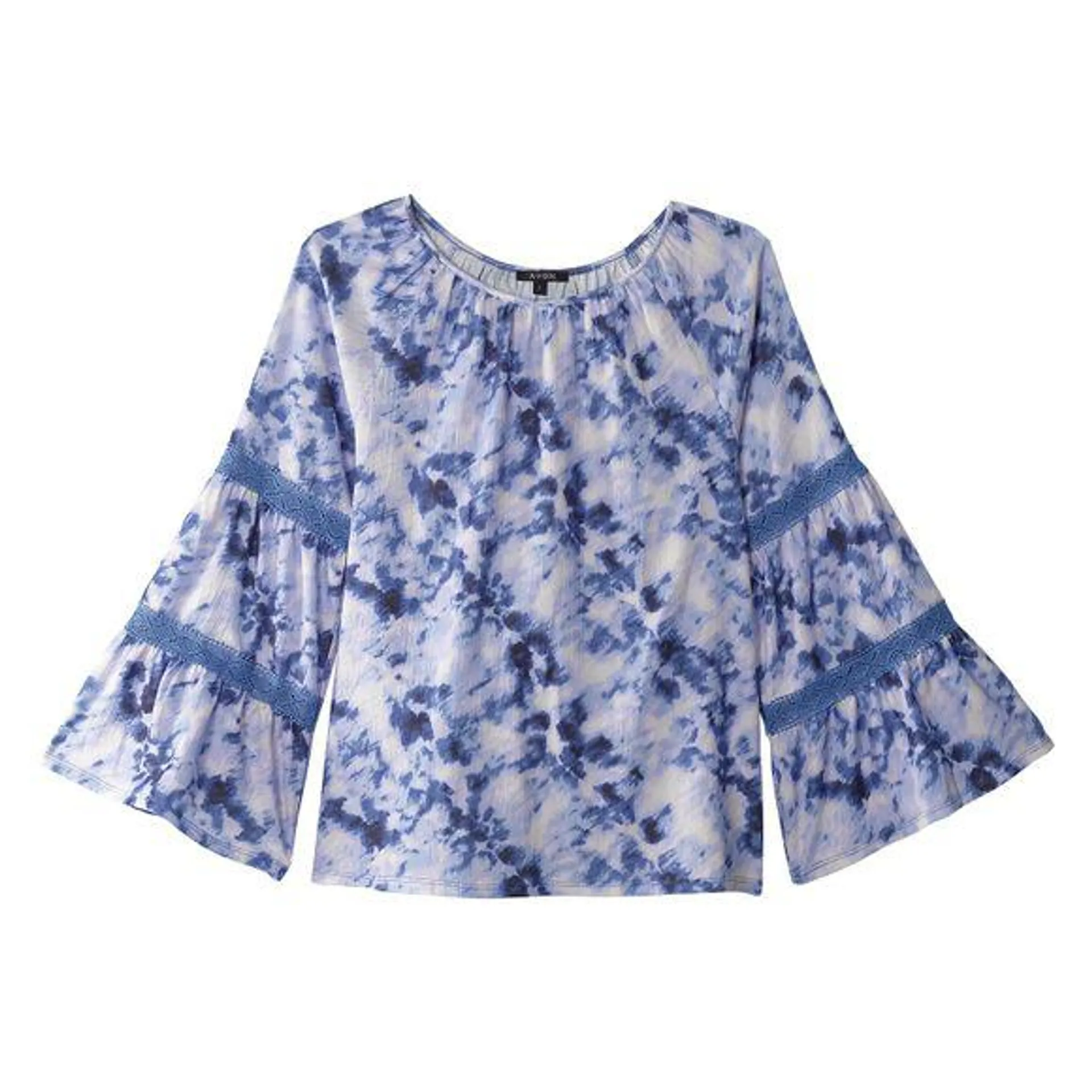 Printed Bell Sleeve Top - Size L (12-14)