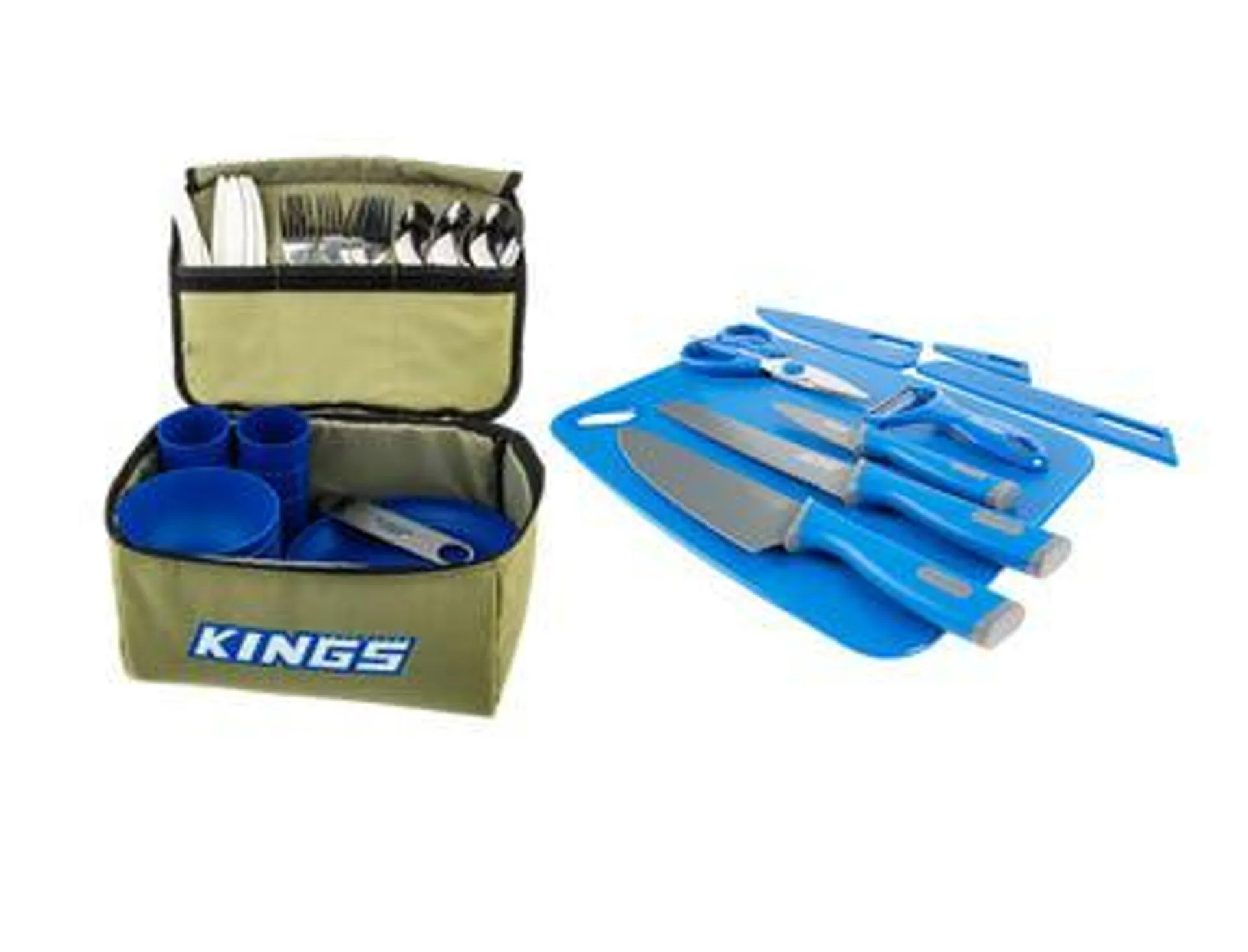 Kings 37 Piece Six-Person Picnic Set + Knife and Chopping Board Kit