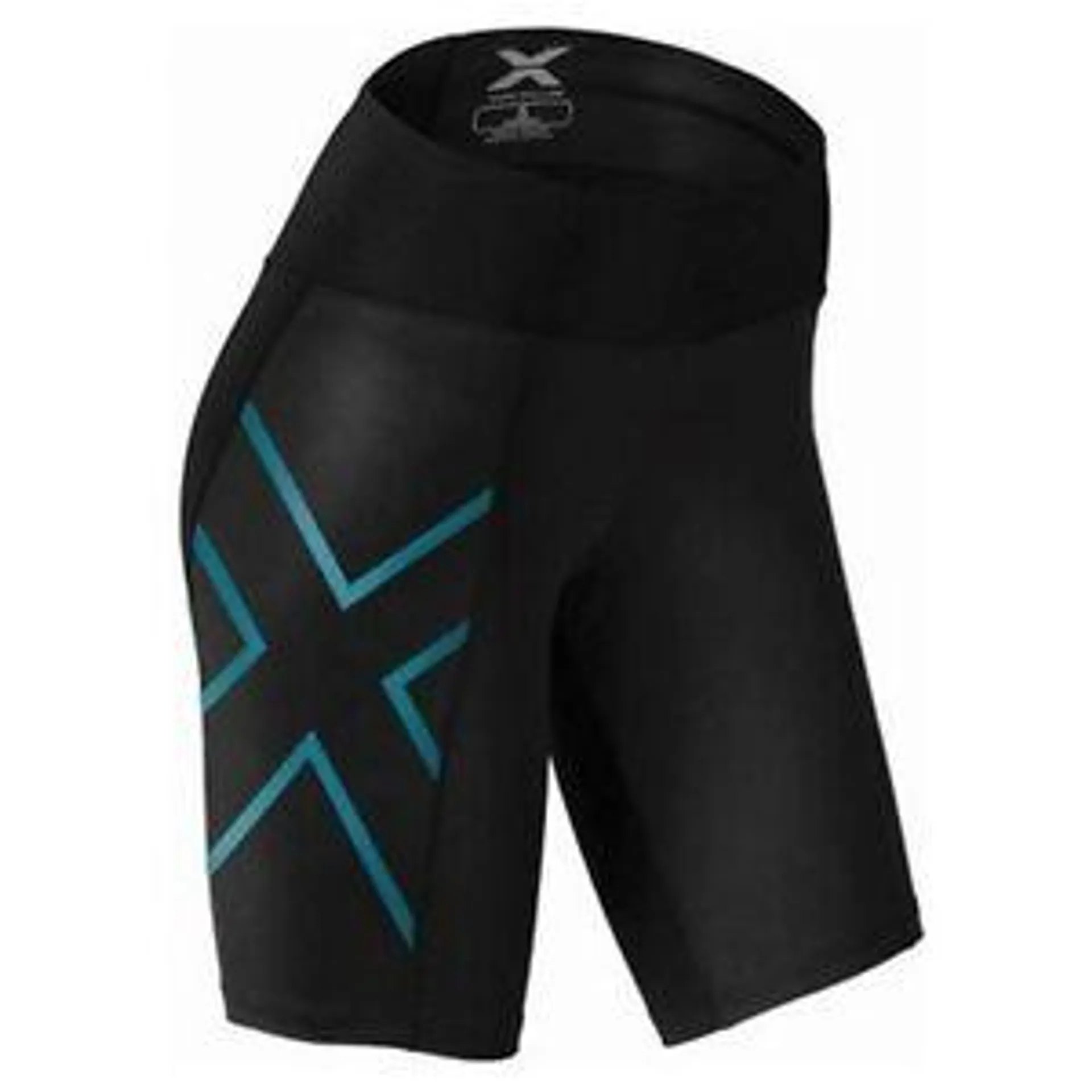 2XU Mid-Rise Compression Short - Womens - Black/Blue