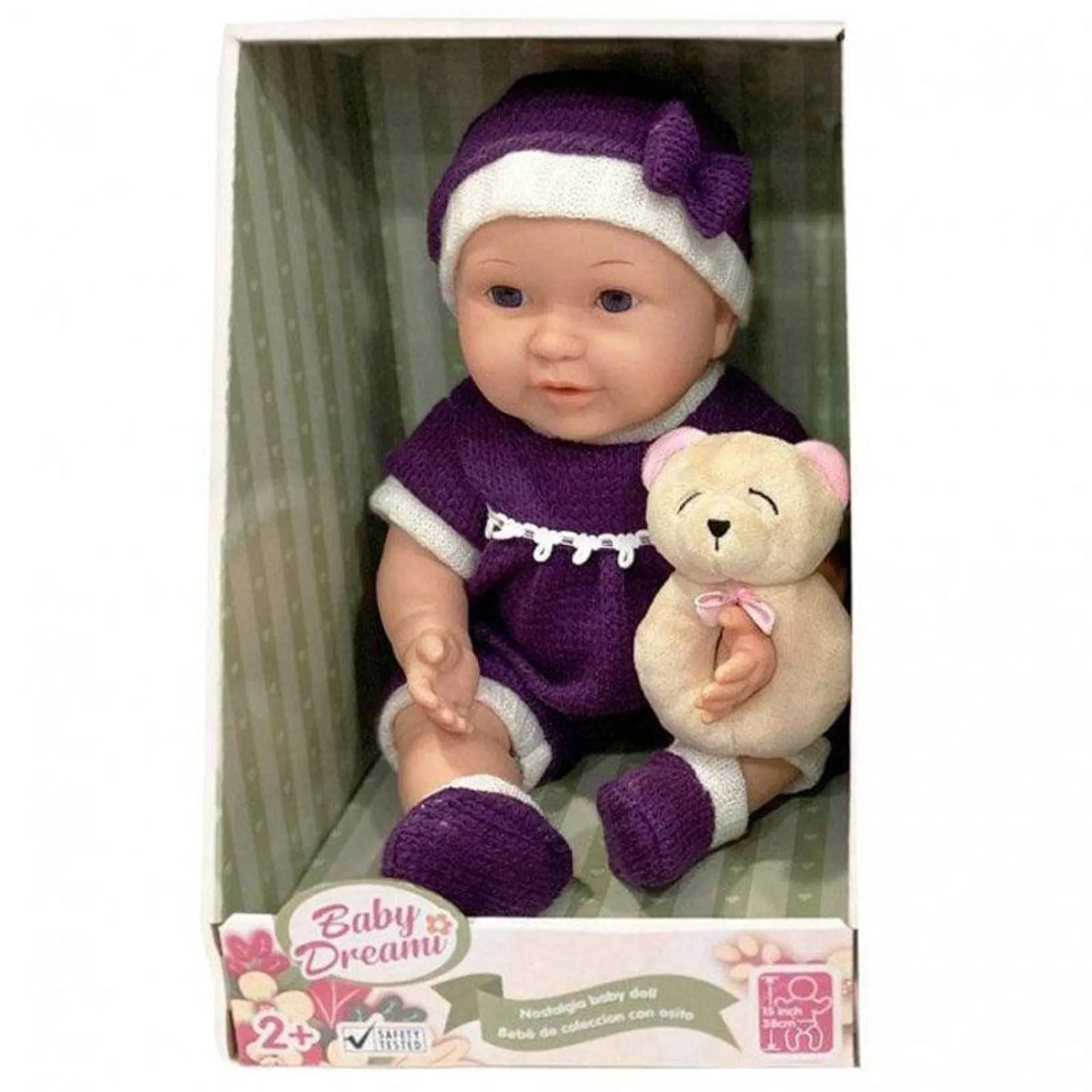 Gigo 15" Nostalgia Baby Doll Purple