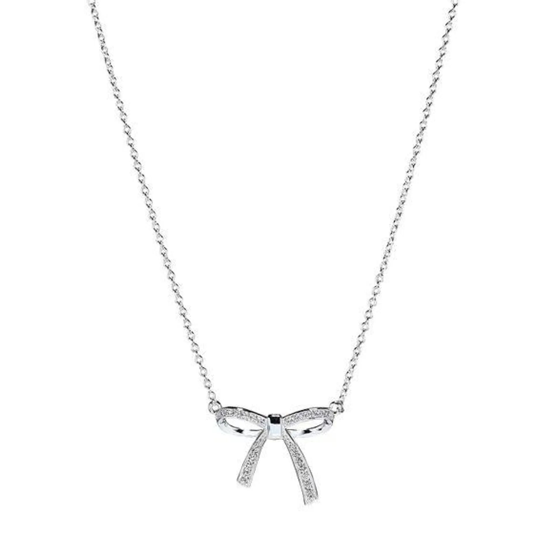 Sterling Silver Bow Necklace