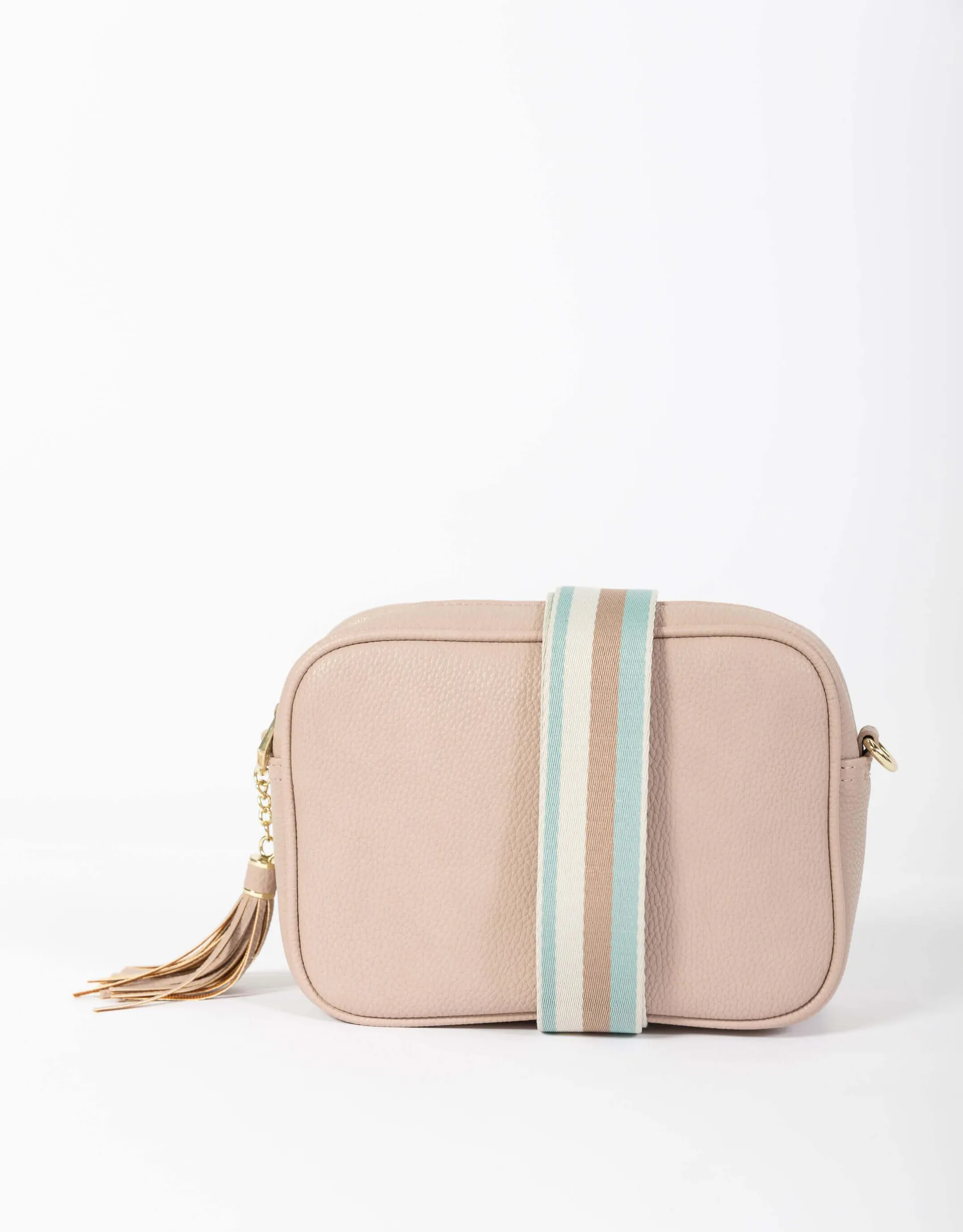 Zoe Crossbody Bag - Pink/Blue Stripe