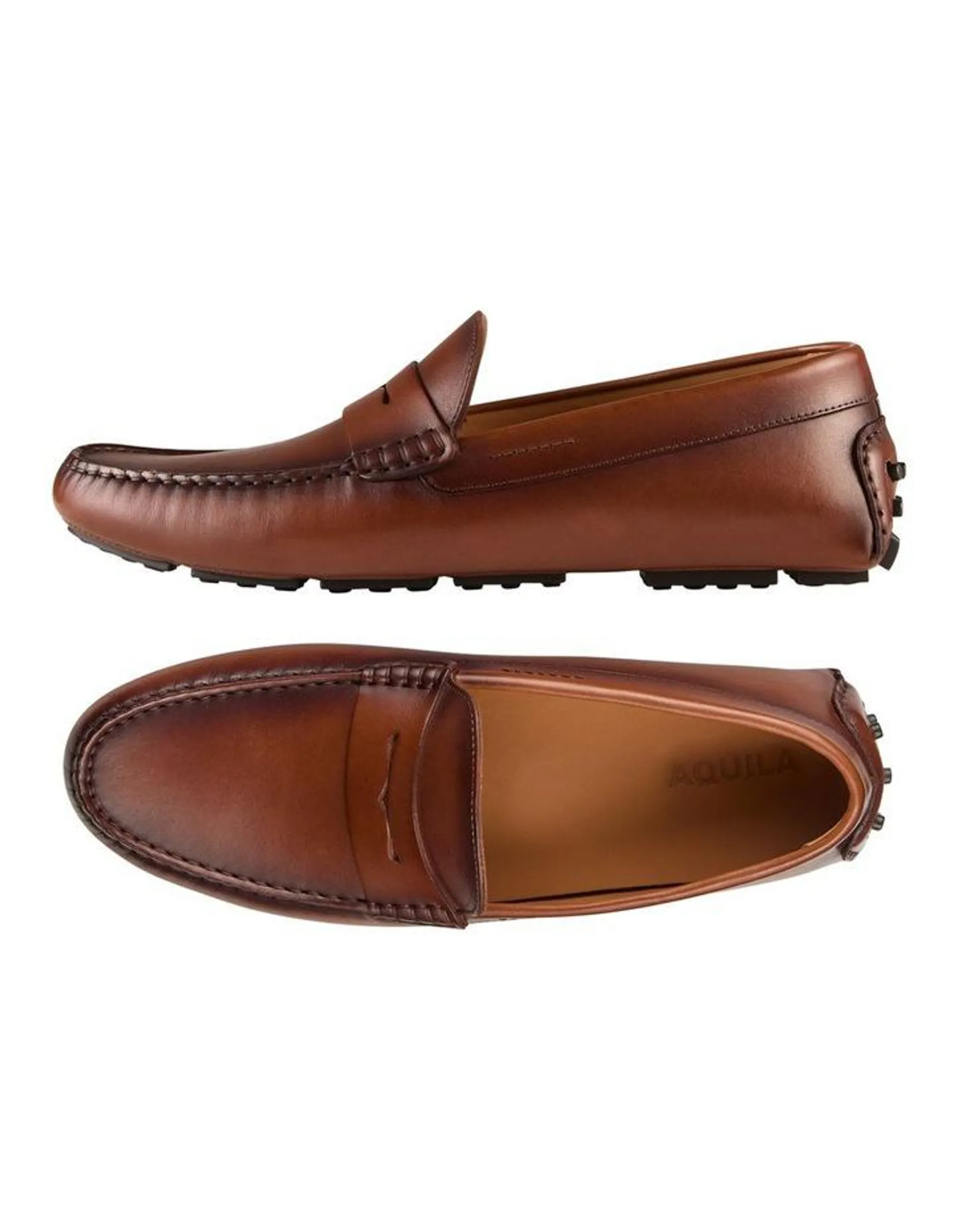 Daytona Leather Driving Shoes in Brandy