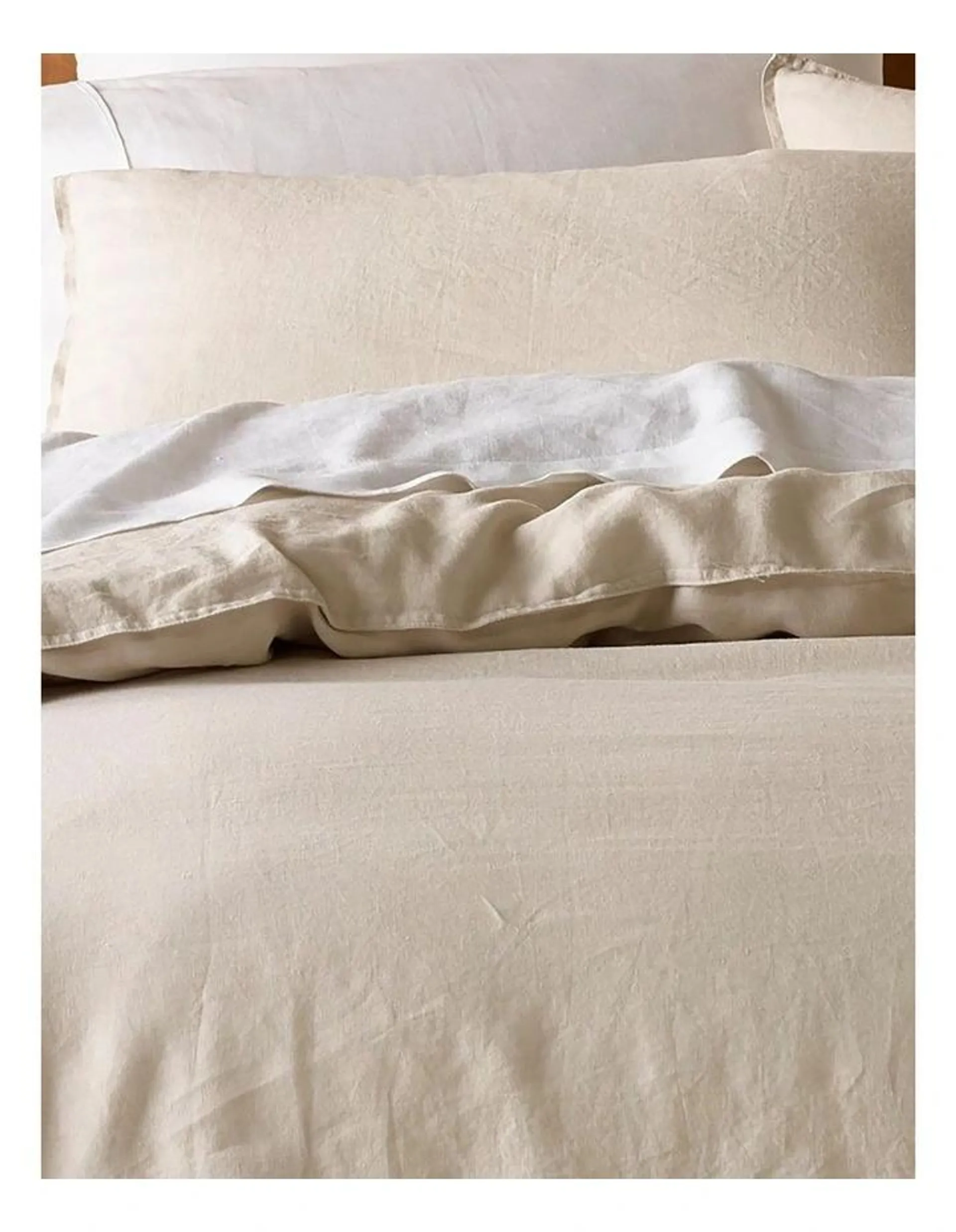 Sandy Cape Washed Belgian Linen Sheet Set in Moonbeam