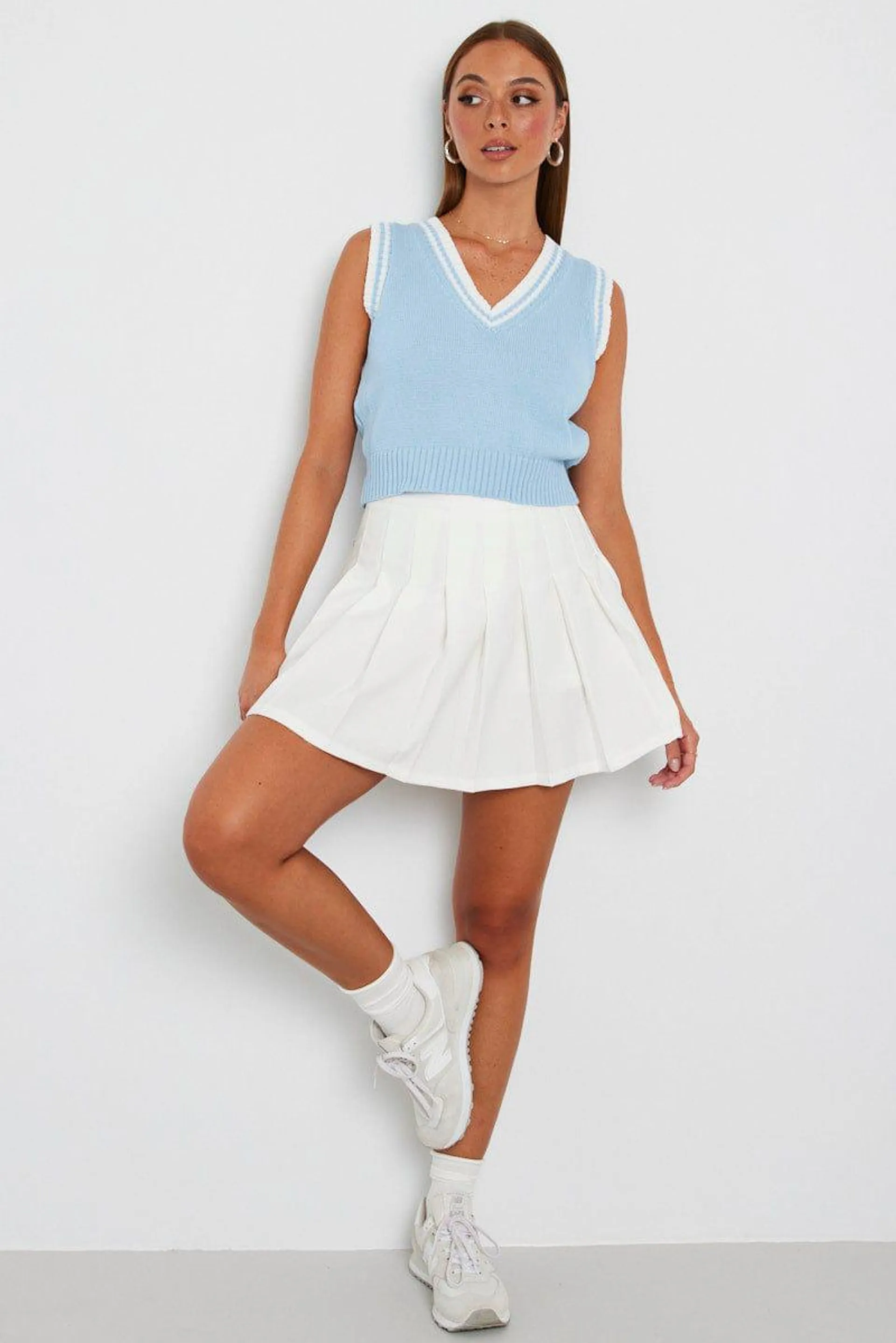 White Tennis Skirt Pleated Mini