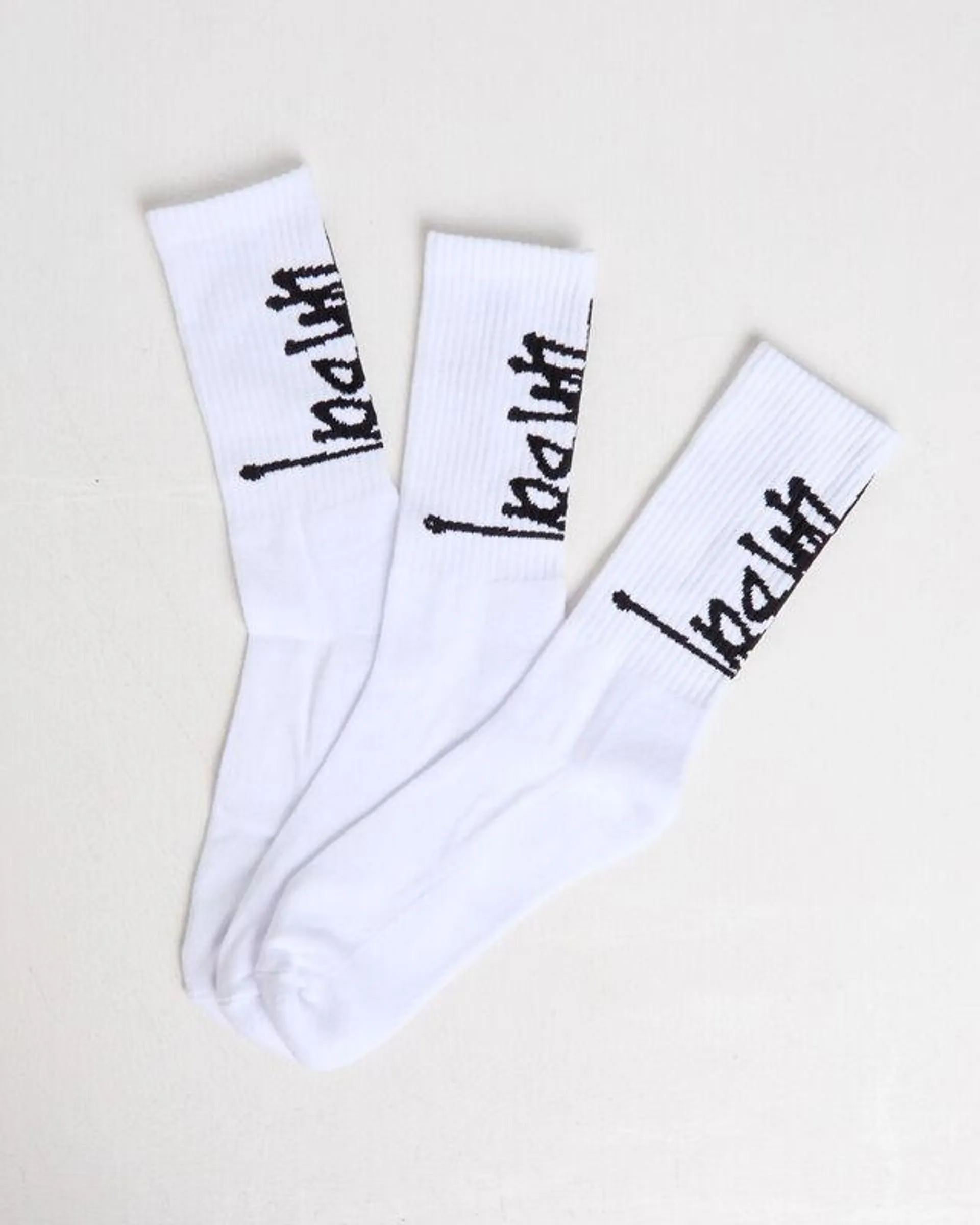 Large Graffiti Socks 3 Pack in White