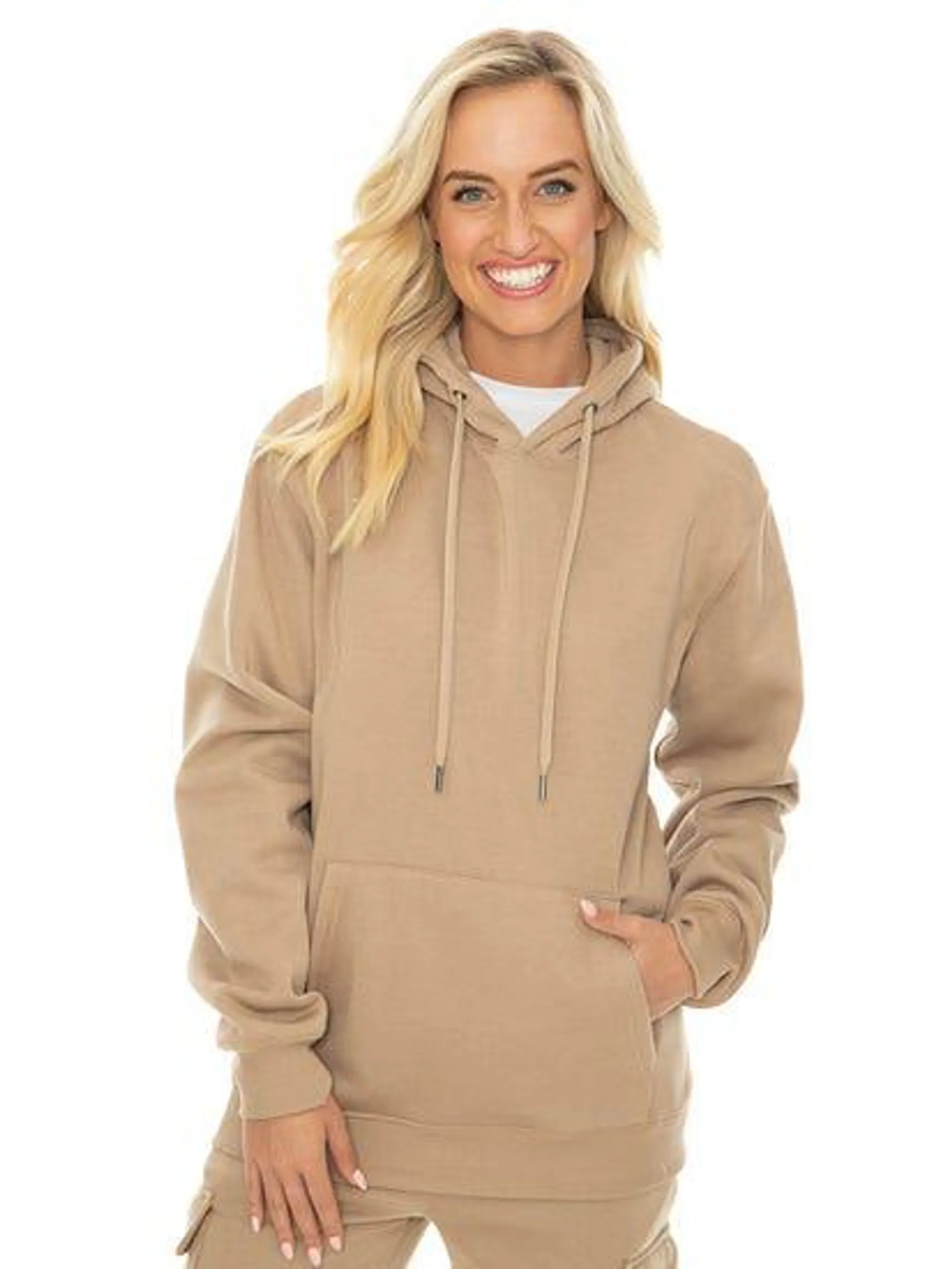 Lowes Fleece Popover Hoodie Unisex Caramel