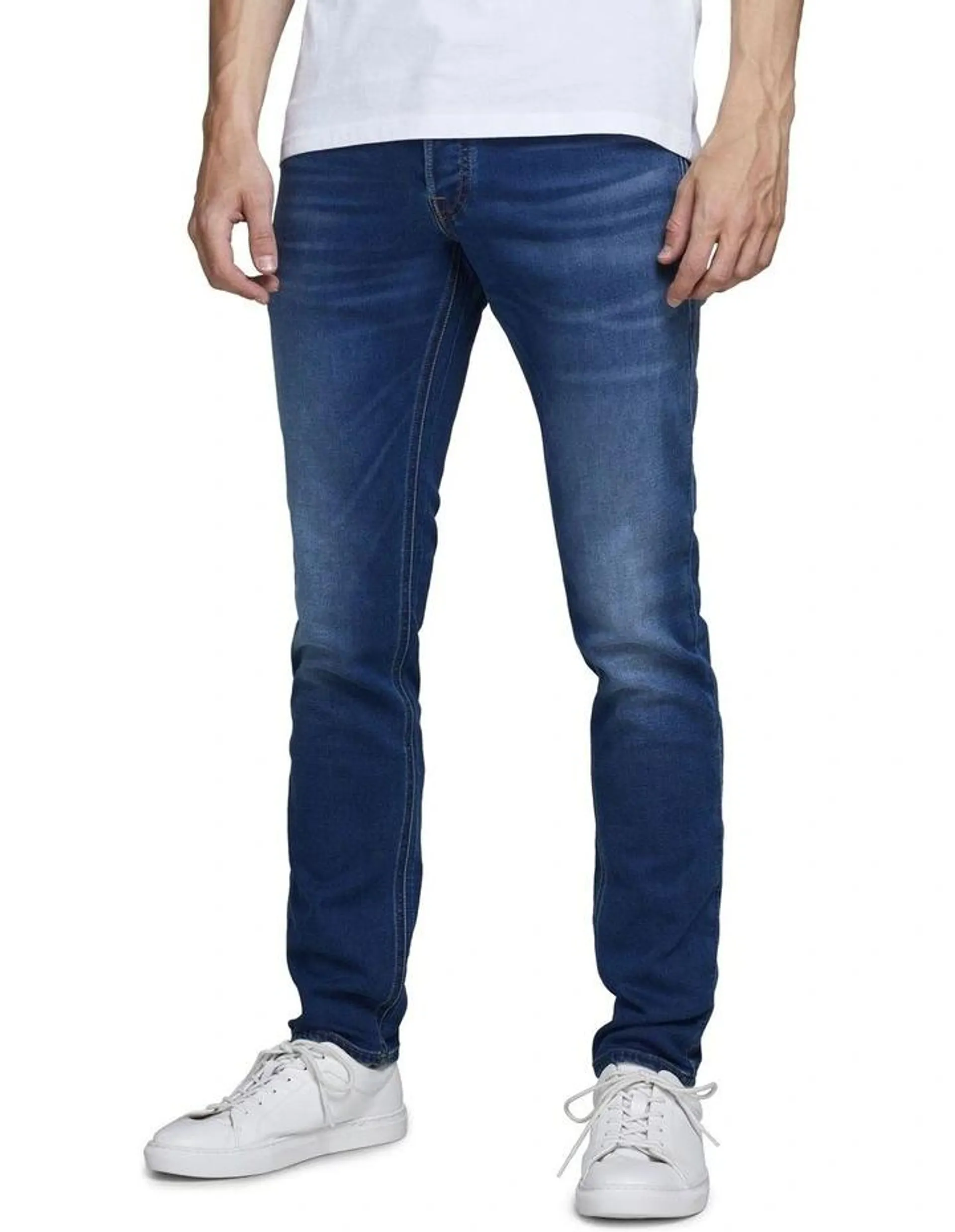 Glenn 006 Knit Slim Fit Tapered Jeans Blue Denim