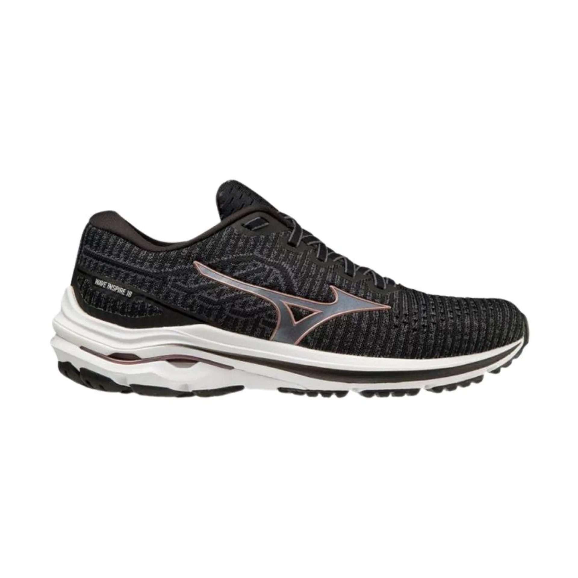 Mizuno Wave Inspire 18 Waveknit - Womens - Ebony Rose/Copper Black