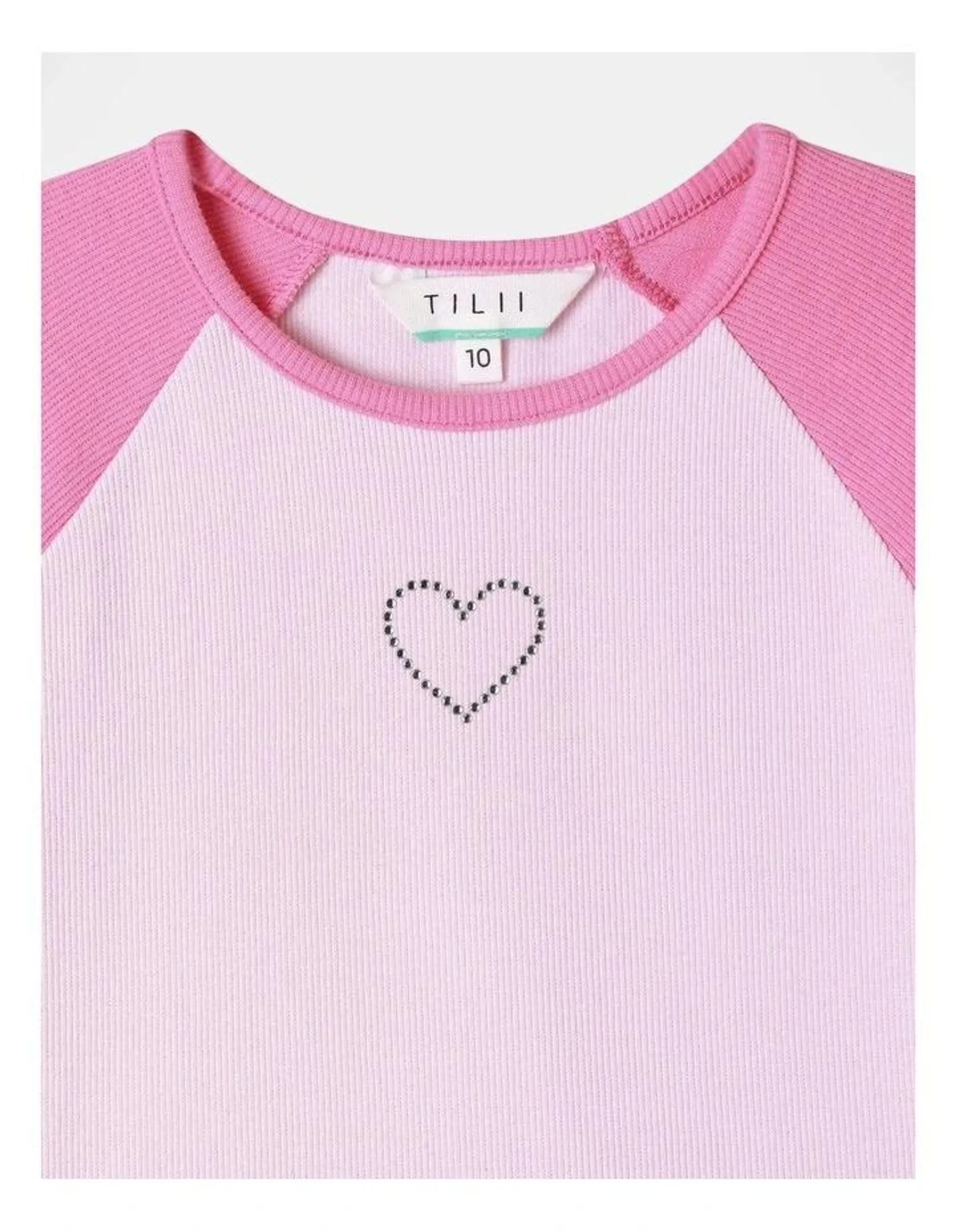 Raglan Rib Top in Pink