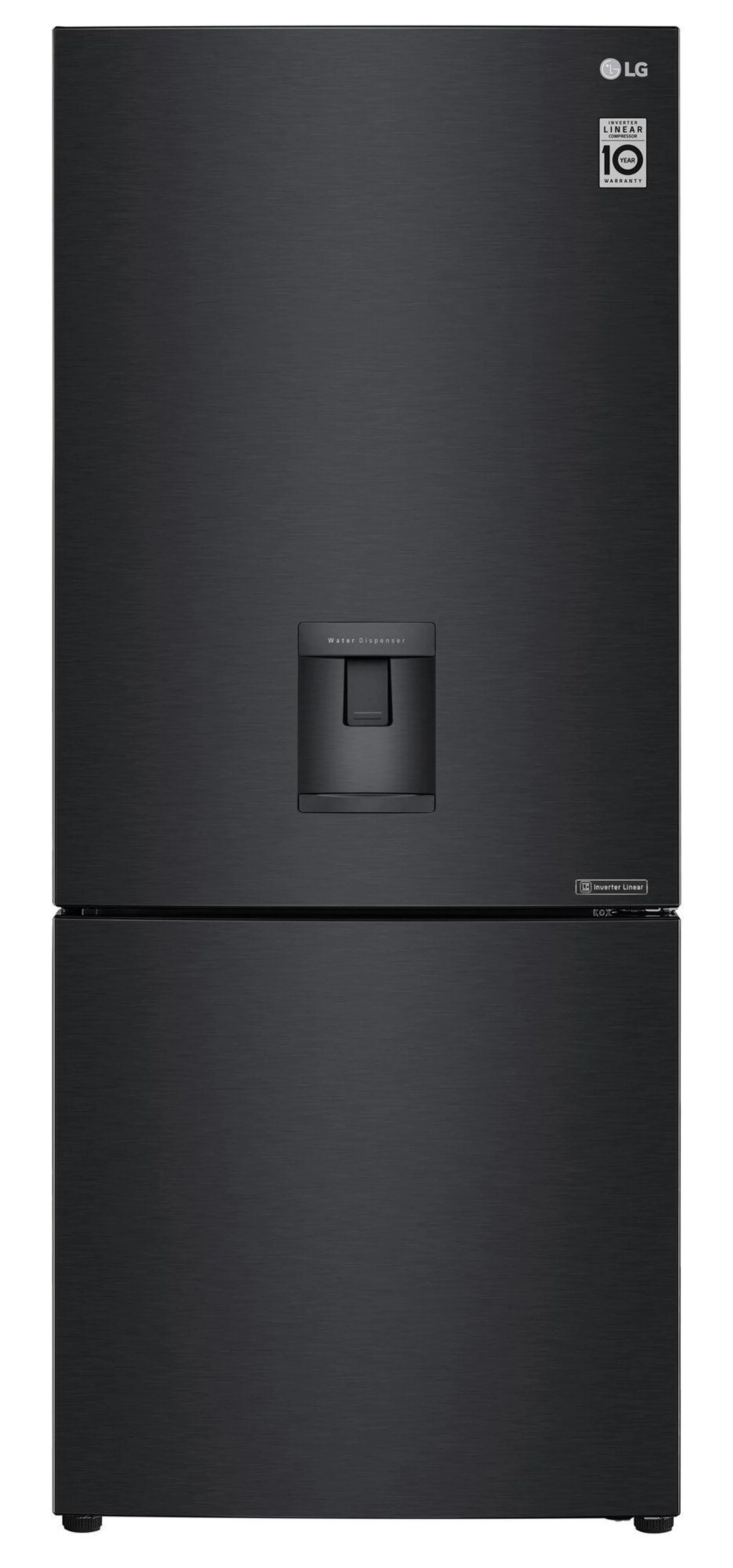 LG 420L Bottom Mount Non-Plumbed Fridge Matte Black GB-W455MBL