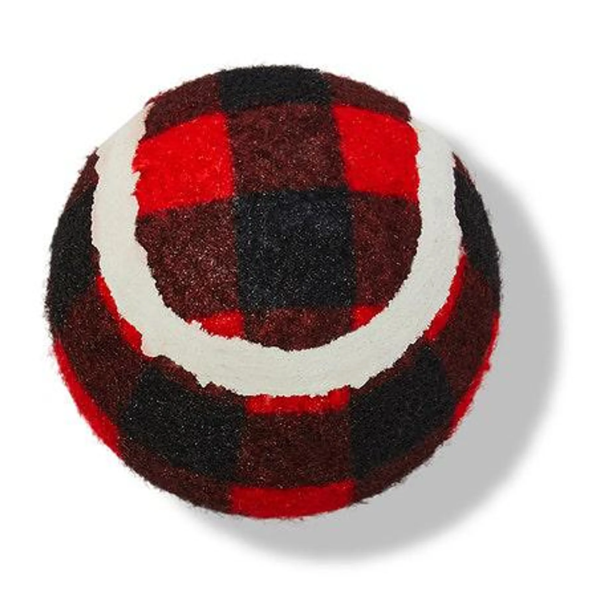 All Day Checkered Fetch Ball Dog Toy Red Black