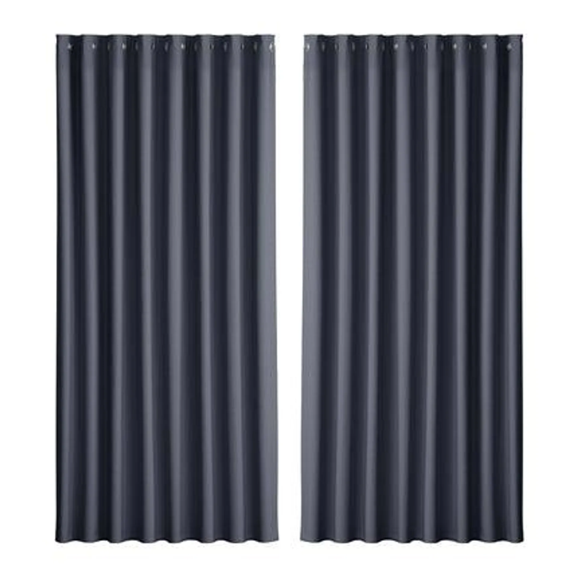 2X Blockout Curtains Blackout Window Curtain Eyelet 300x230cm Charcoal