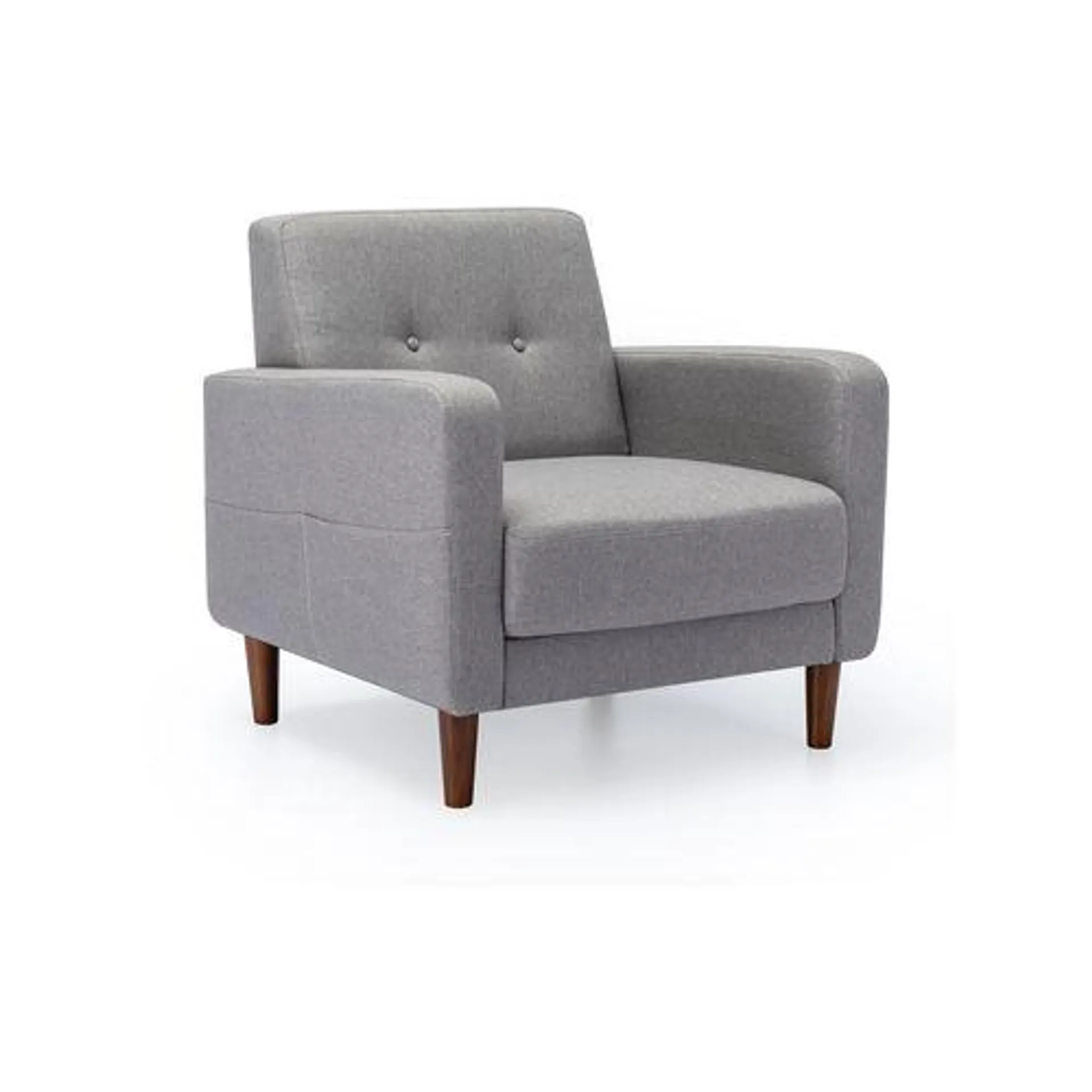 Zinus Adair Mid-century Modern Armchair With Armrest Pockets - Light Grey