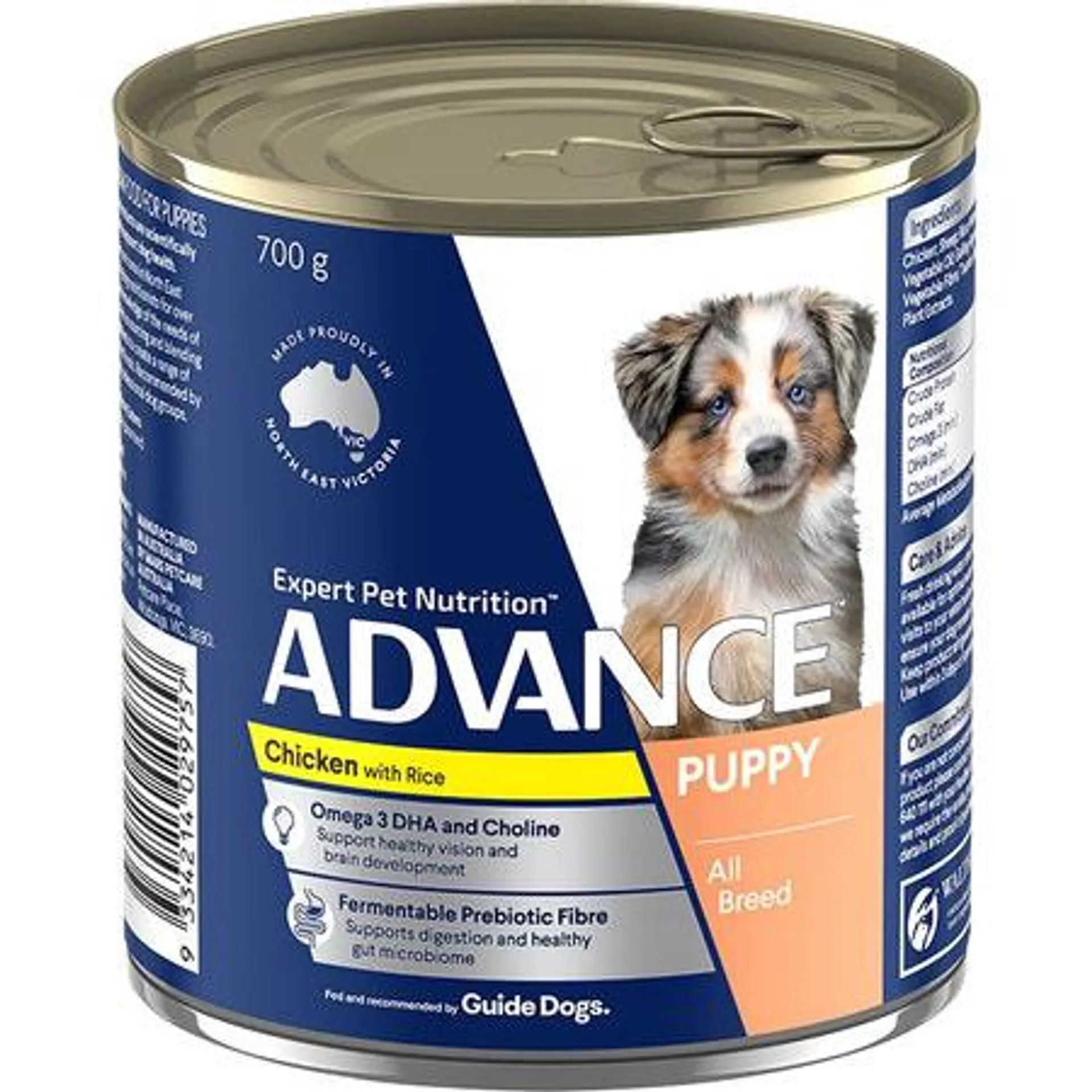 ADVANCE Puppy All Breed Wet Dog Food Chicken with Rice Can 700gx12