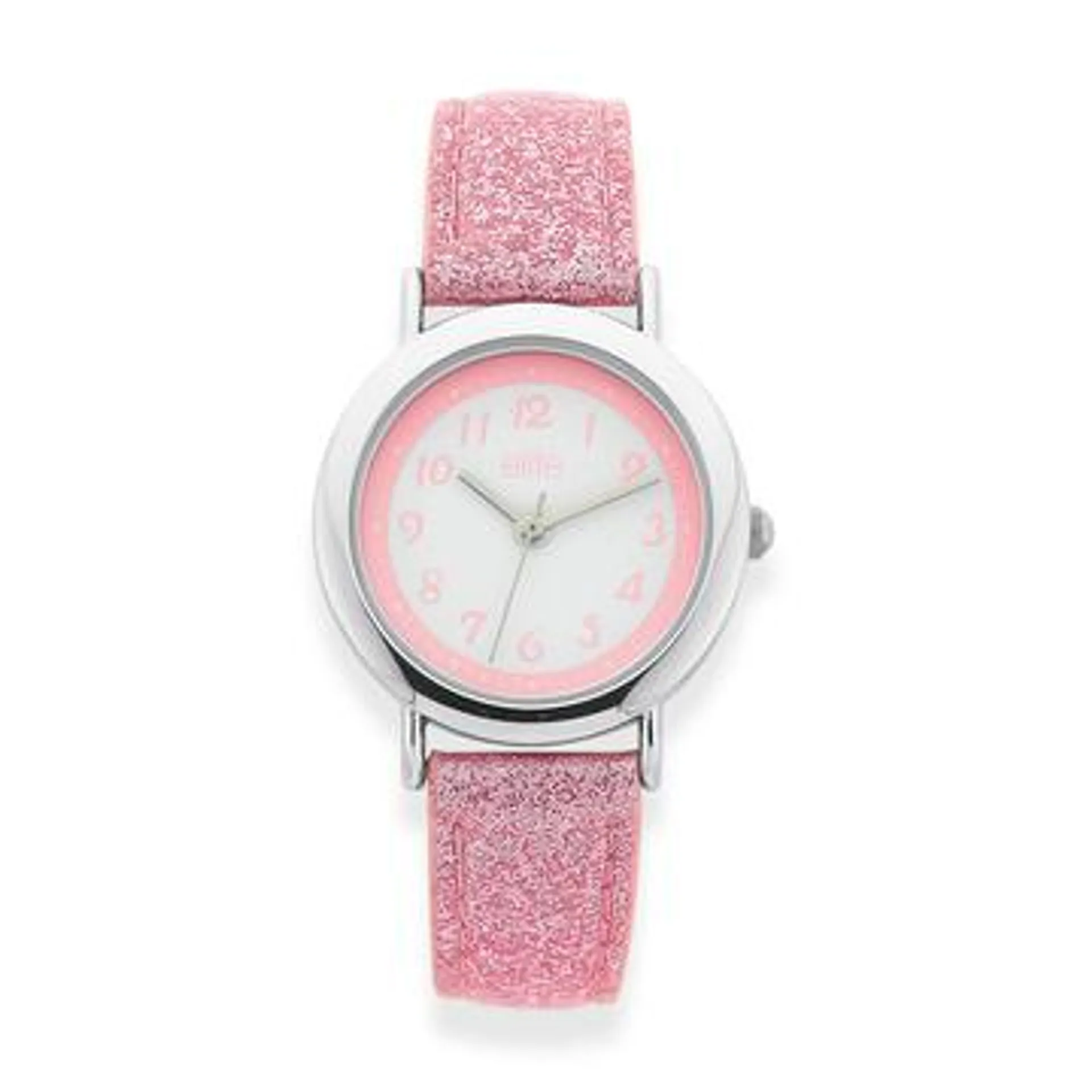 Elite Kids Pink Glitter Strap Watch