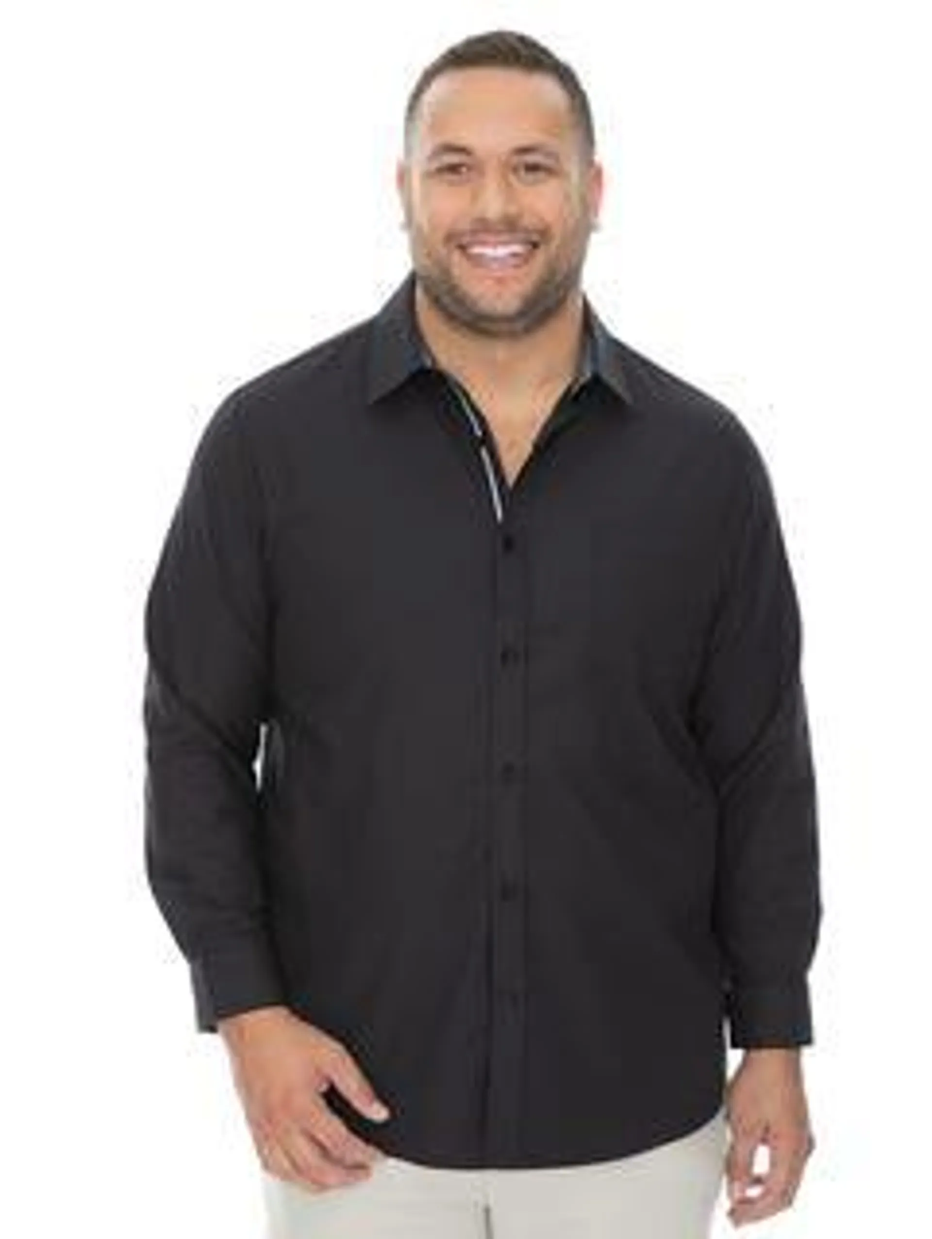 Big Mens Long Sleeve Shirt Black