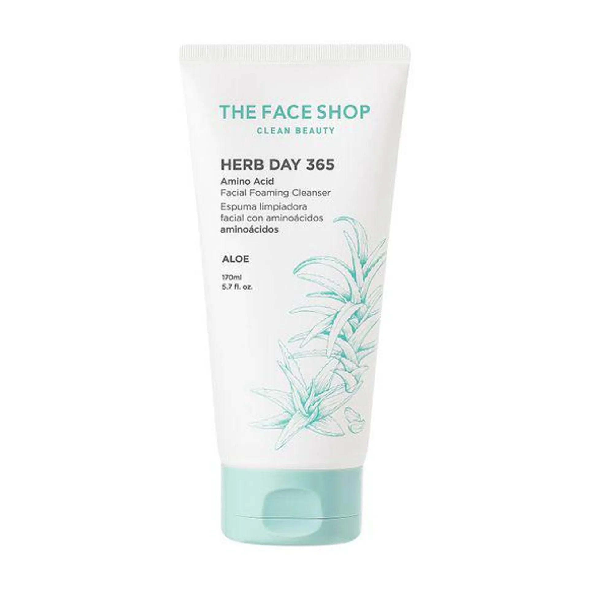 The Face Shop Herb Day 365 Amino Acid Facial Foaming Cleanser – Aloe