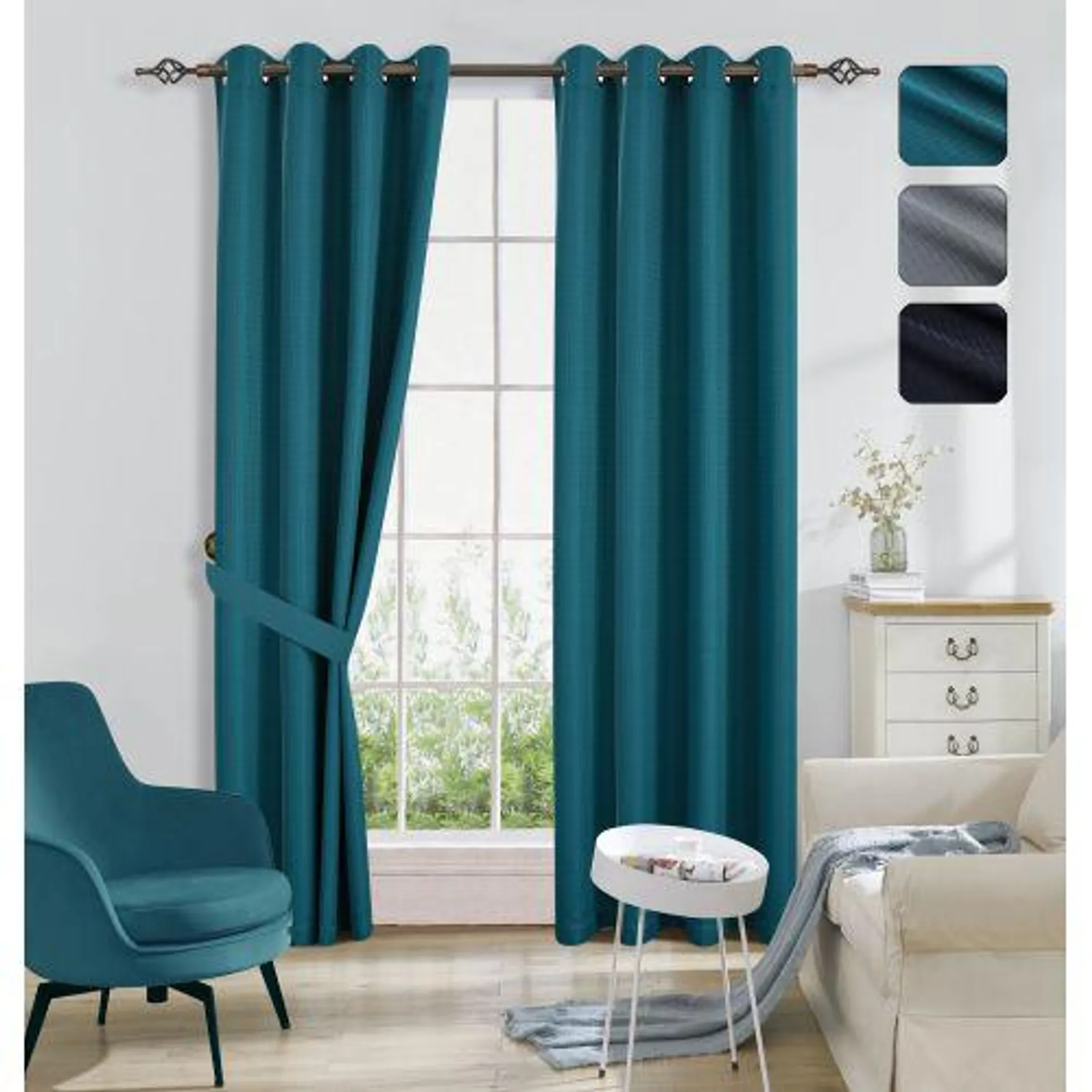 Matrix Eyelet Blockout Curtains 3 Colours