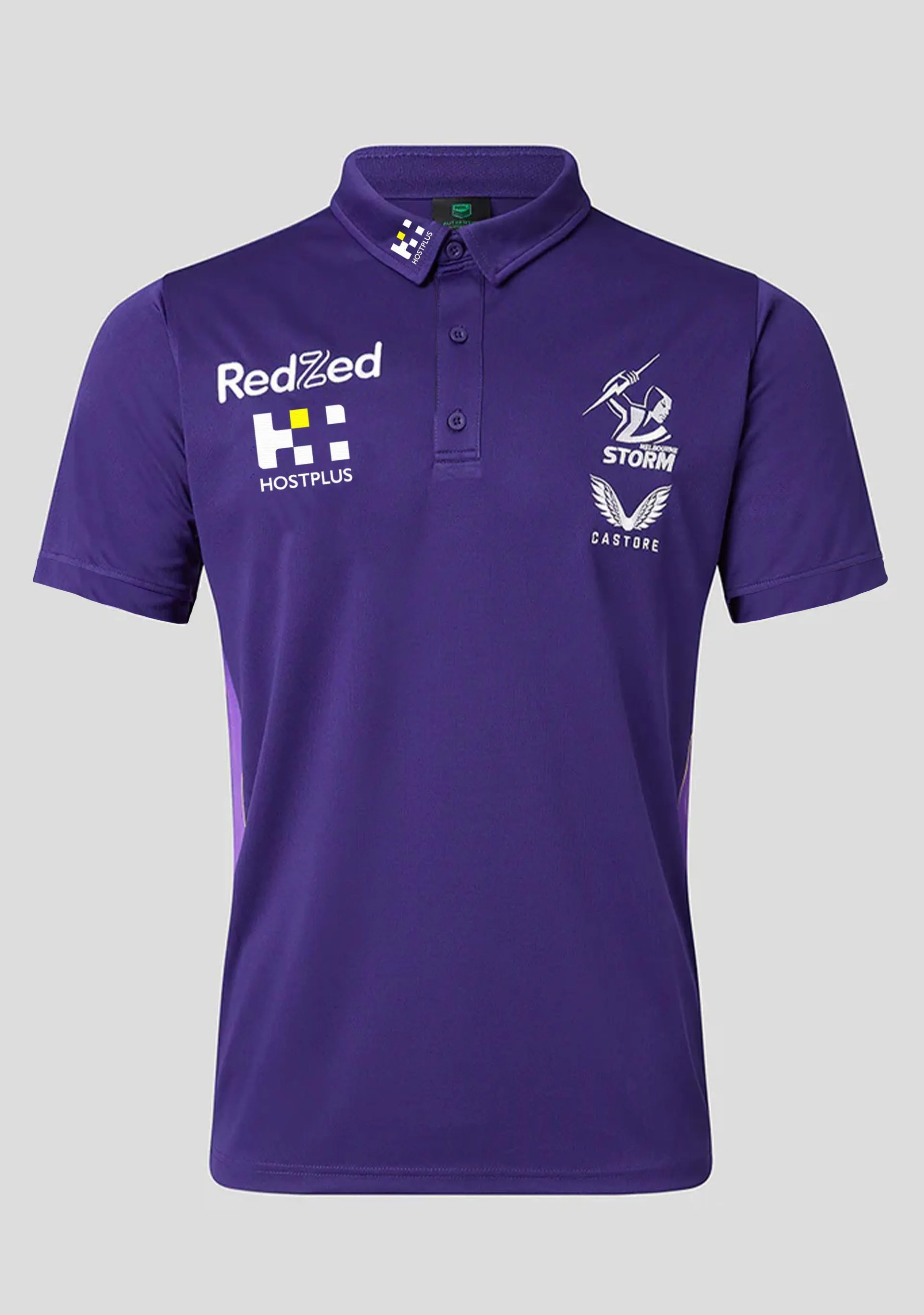 Castore Mens Melbourne Storm Coaches Media Polo Purple JCMSMTRMP