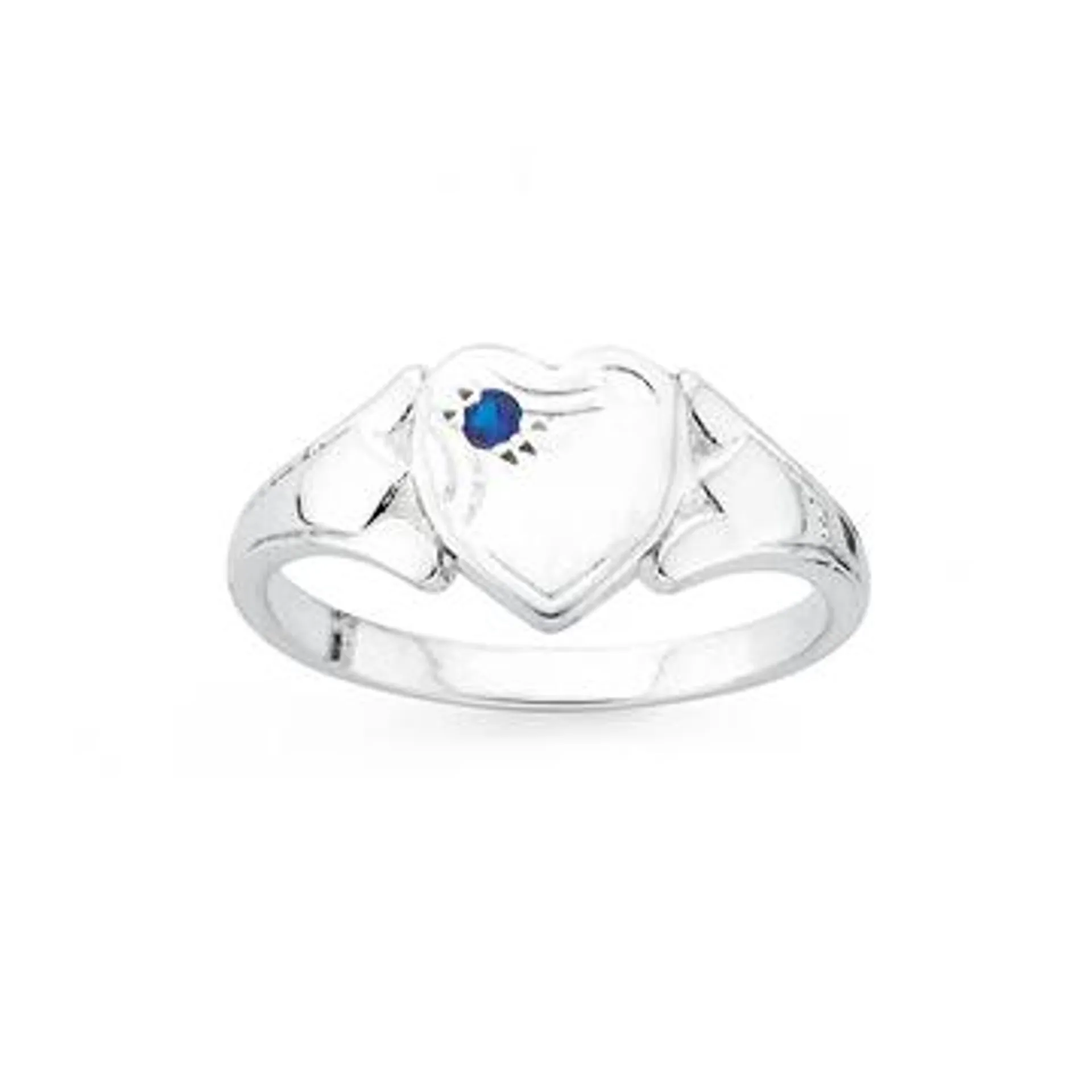 Silver Childs Blue Stone Signet Ring