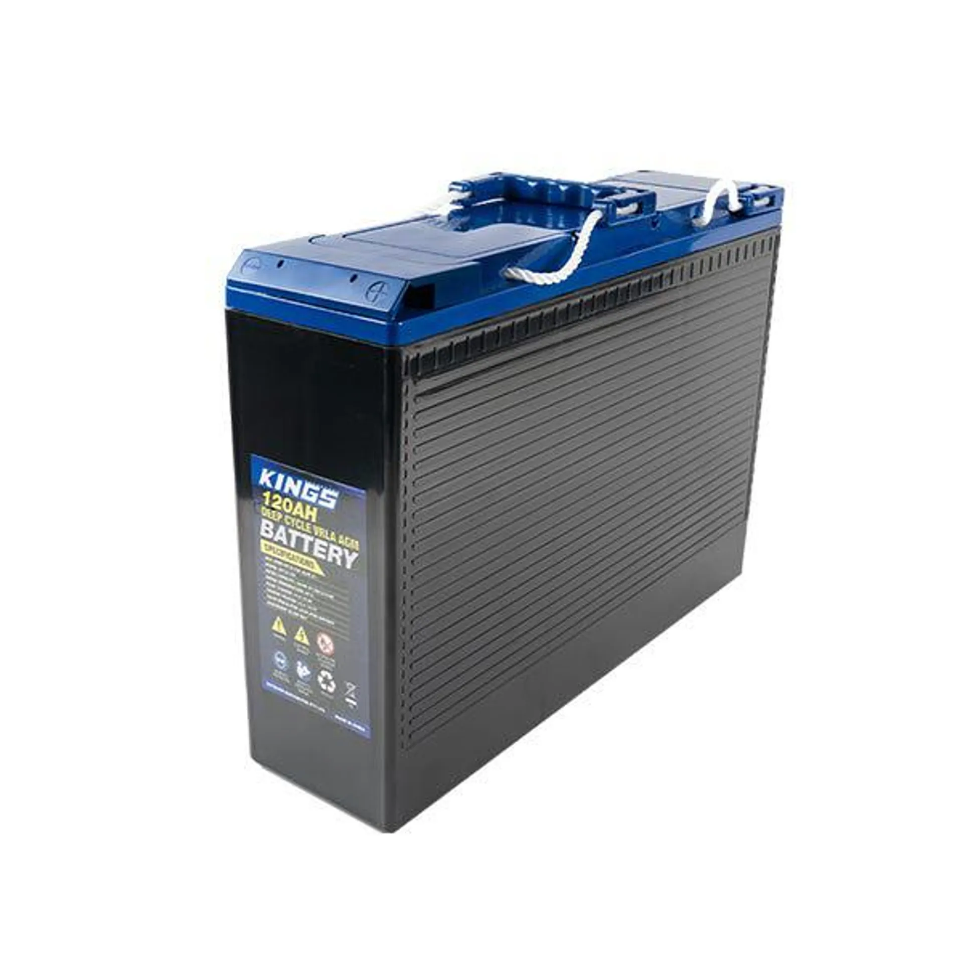 Kings 120Ah 12v Slimline AGM Deep Cycle Battery | 5x Faster Recharging | Maintenance-Free | 12-Month Warranty