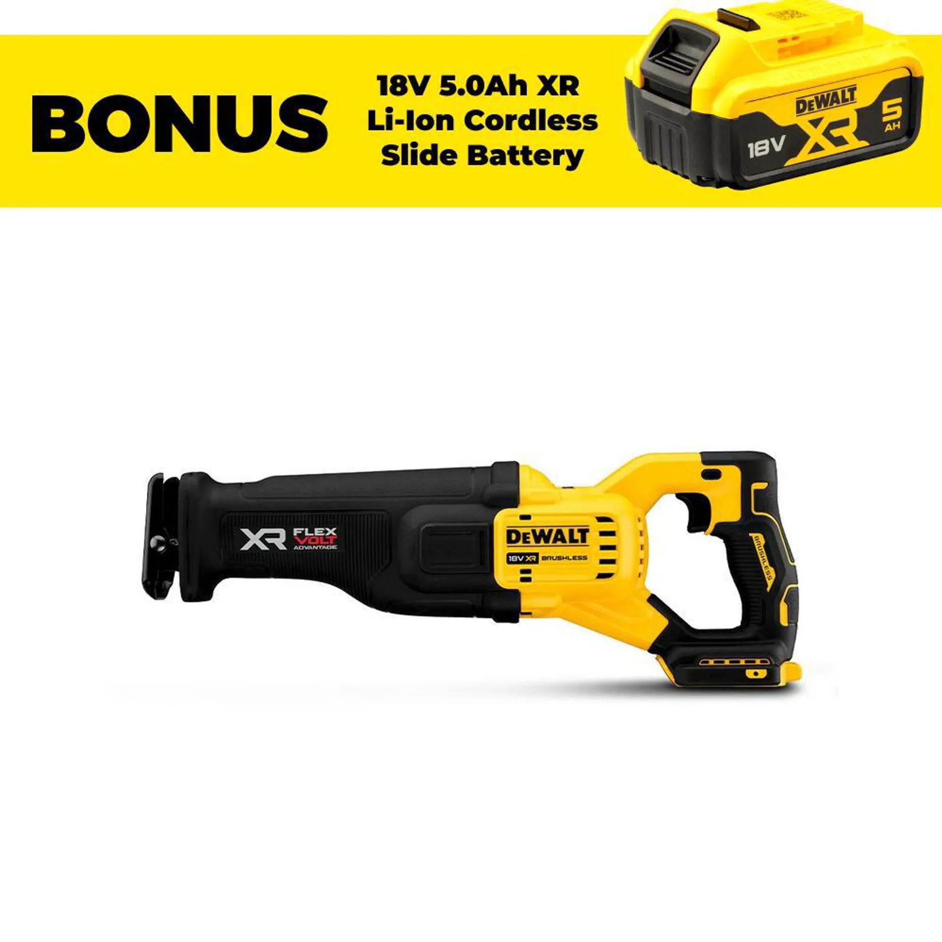 DeWalt DCS386N-XE 18V FlexVolt Advantage XR Li-Ion Cordless Brushless Reciprocating Saw - Skin Only