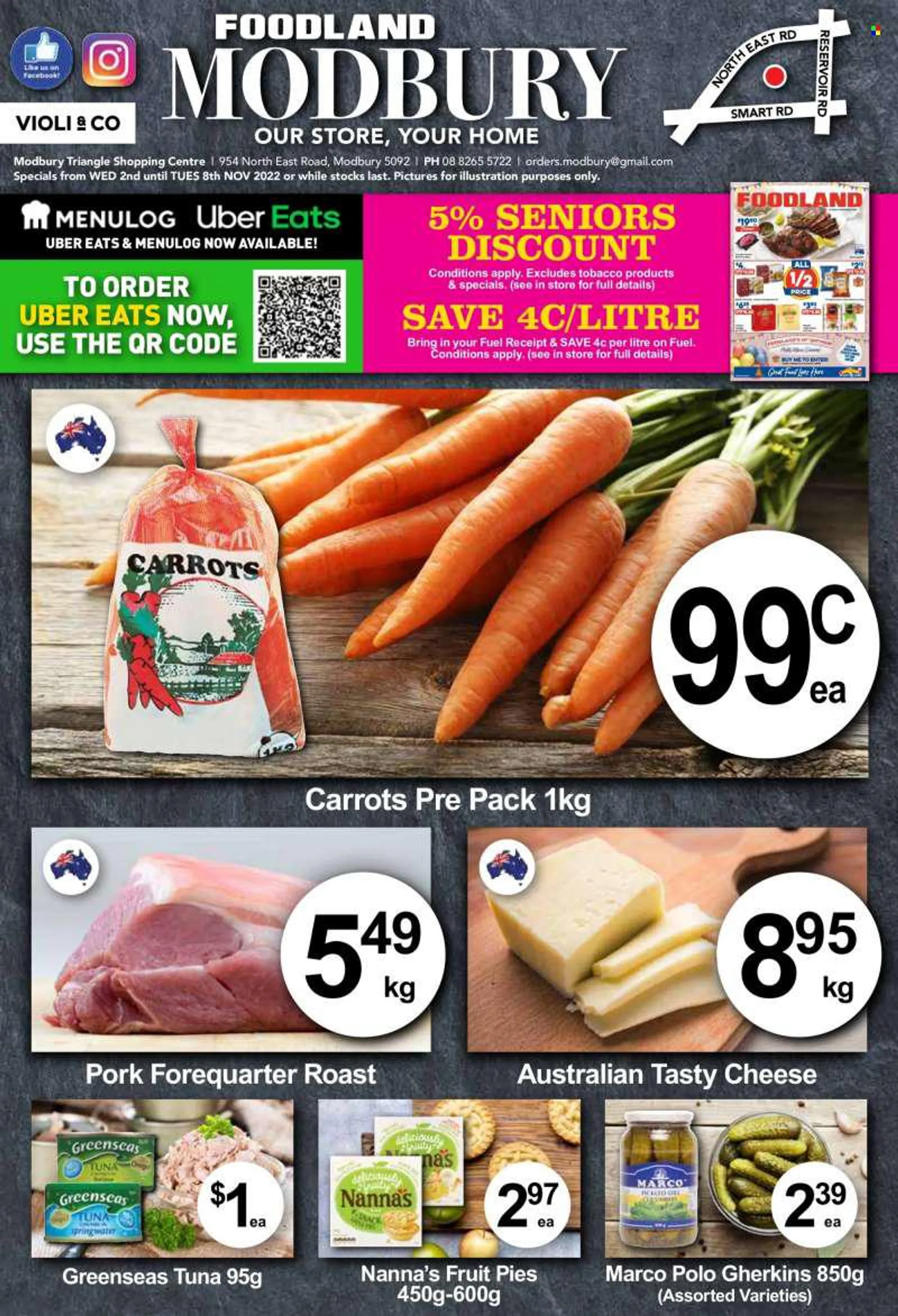 Violi &amp; Co Catalogue - 2 Nov 2022 - 8 Nov 2022 - Sales products - carrots, tuna, cheese. Page 1.