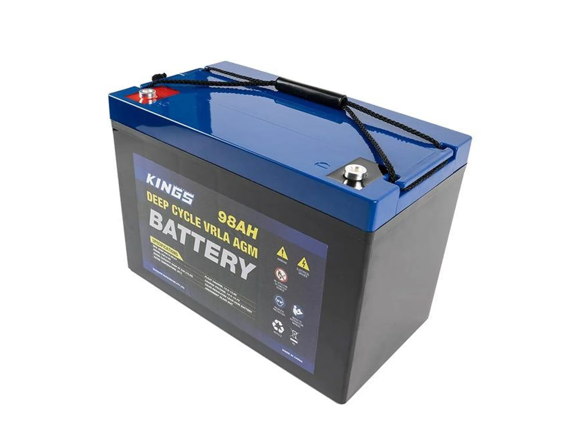 Kings 98Ah 12V AGM Deep Cycle Battery | 5x Faster Recharging | Maintenance-Free | Up to 1500 Cycles