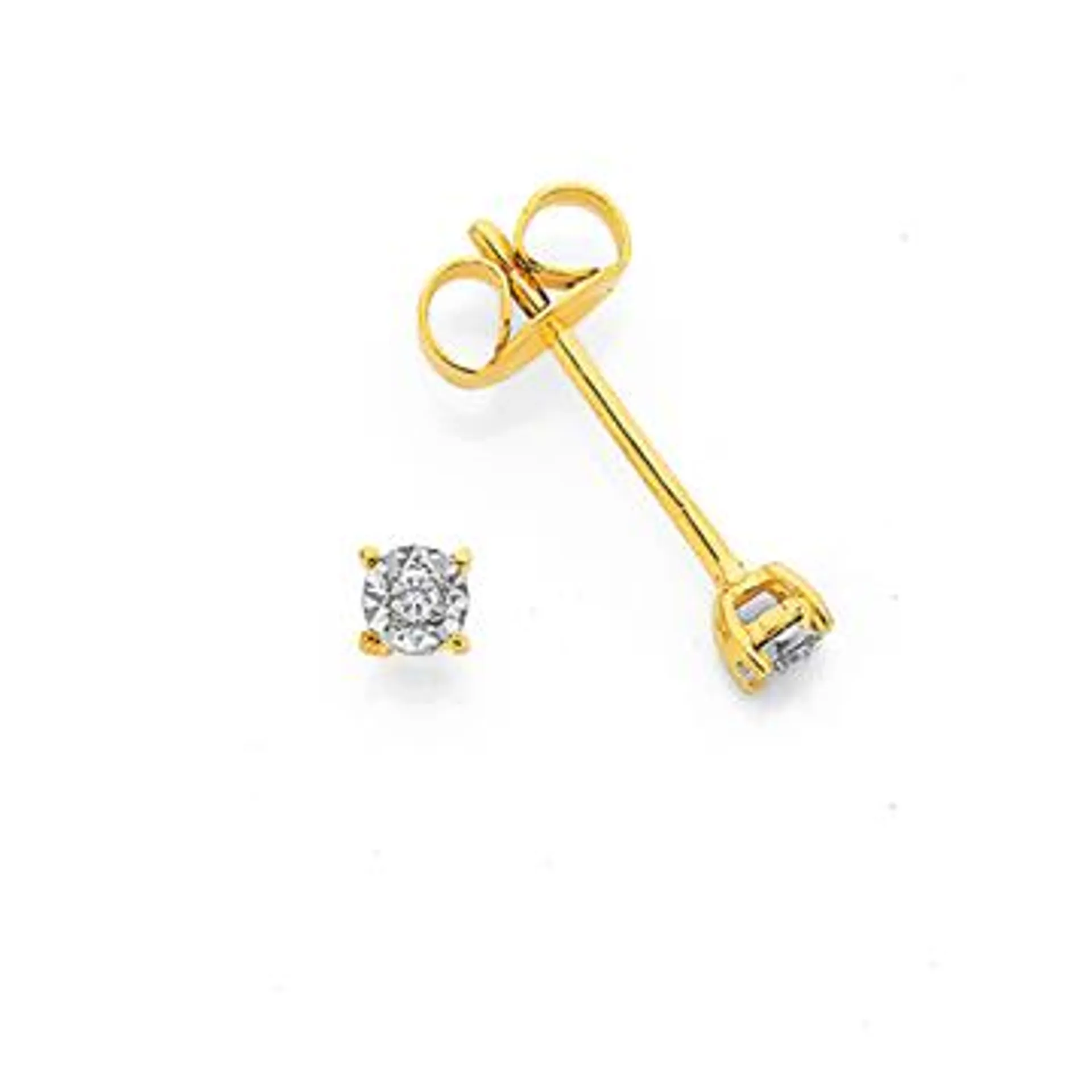 9ct Gold Diamond Claw Stud Earrings