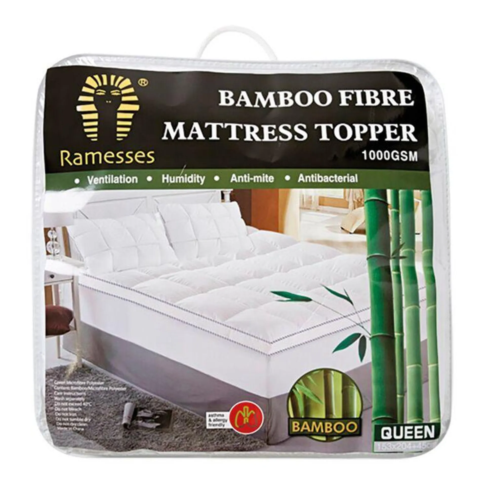Ramesses 1000 GSM Bamboo Mattress Topper White