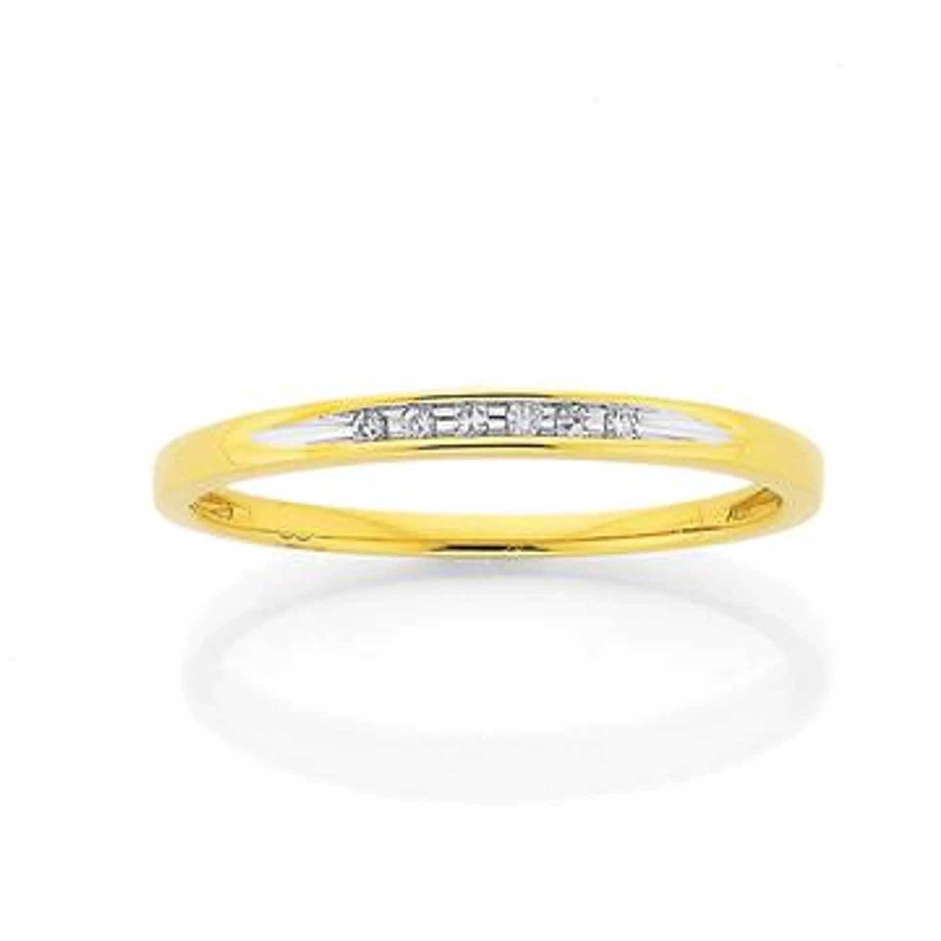 9ct Gold Diamond Nick Set Band