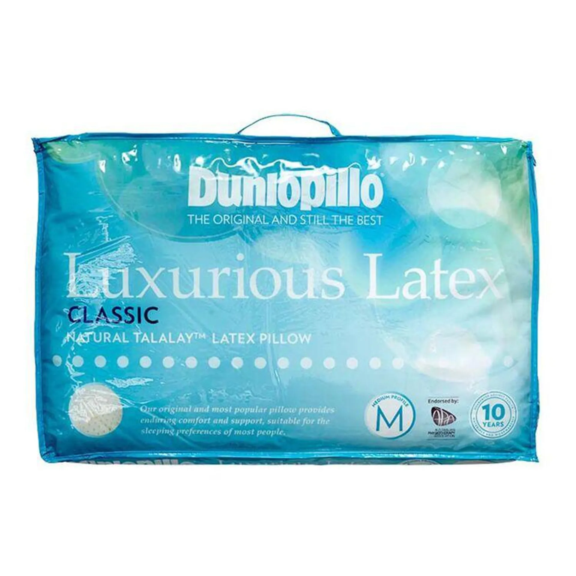 Dunlopillo Luxurious Latex Classic Profile Pillow White Standard