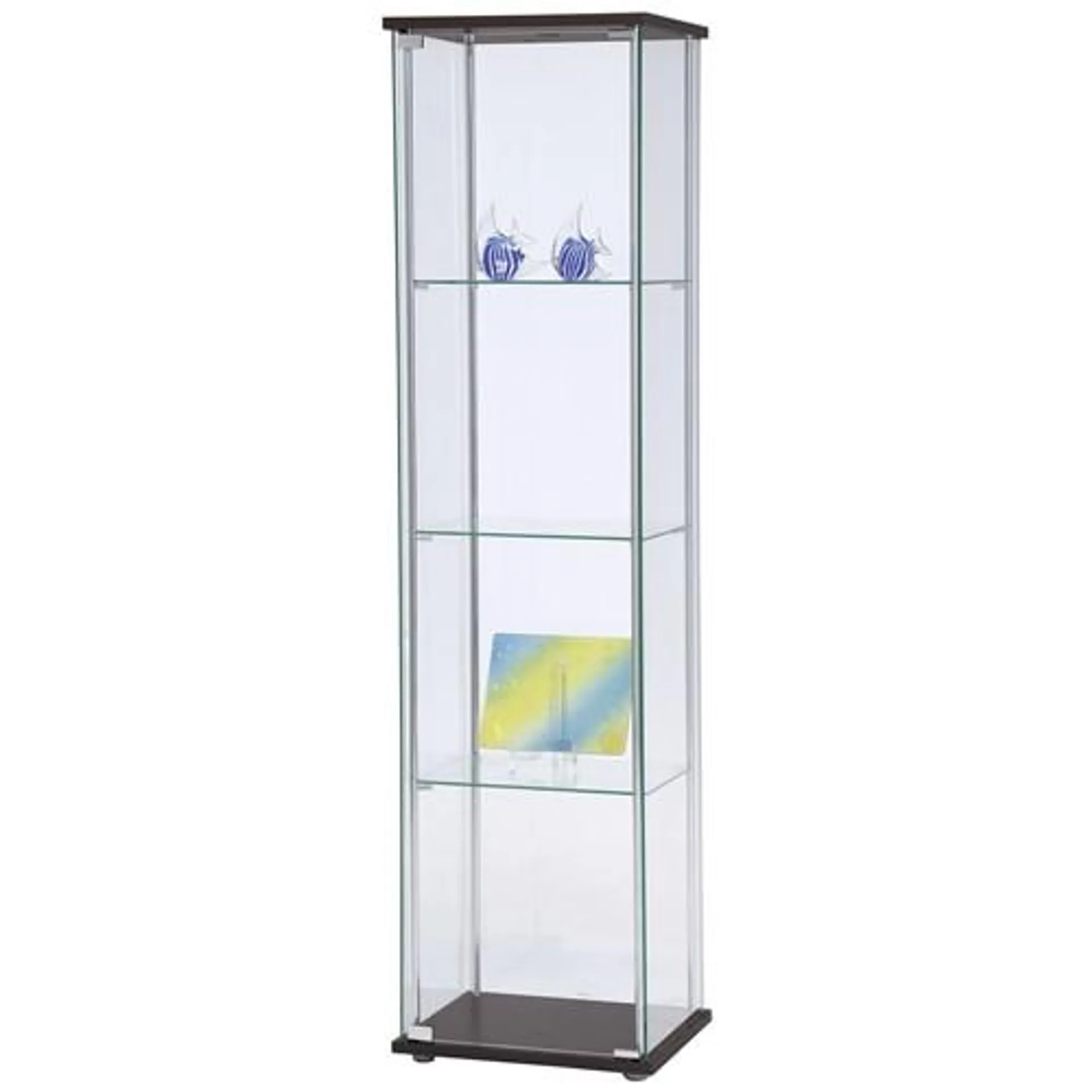 4 Tier 1 Door Glass Cabinet
