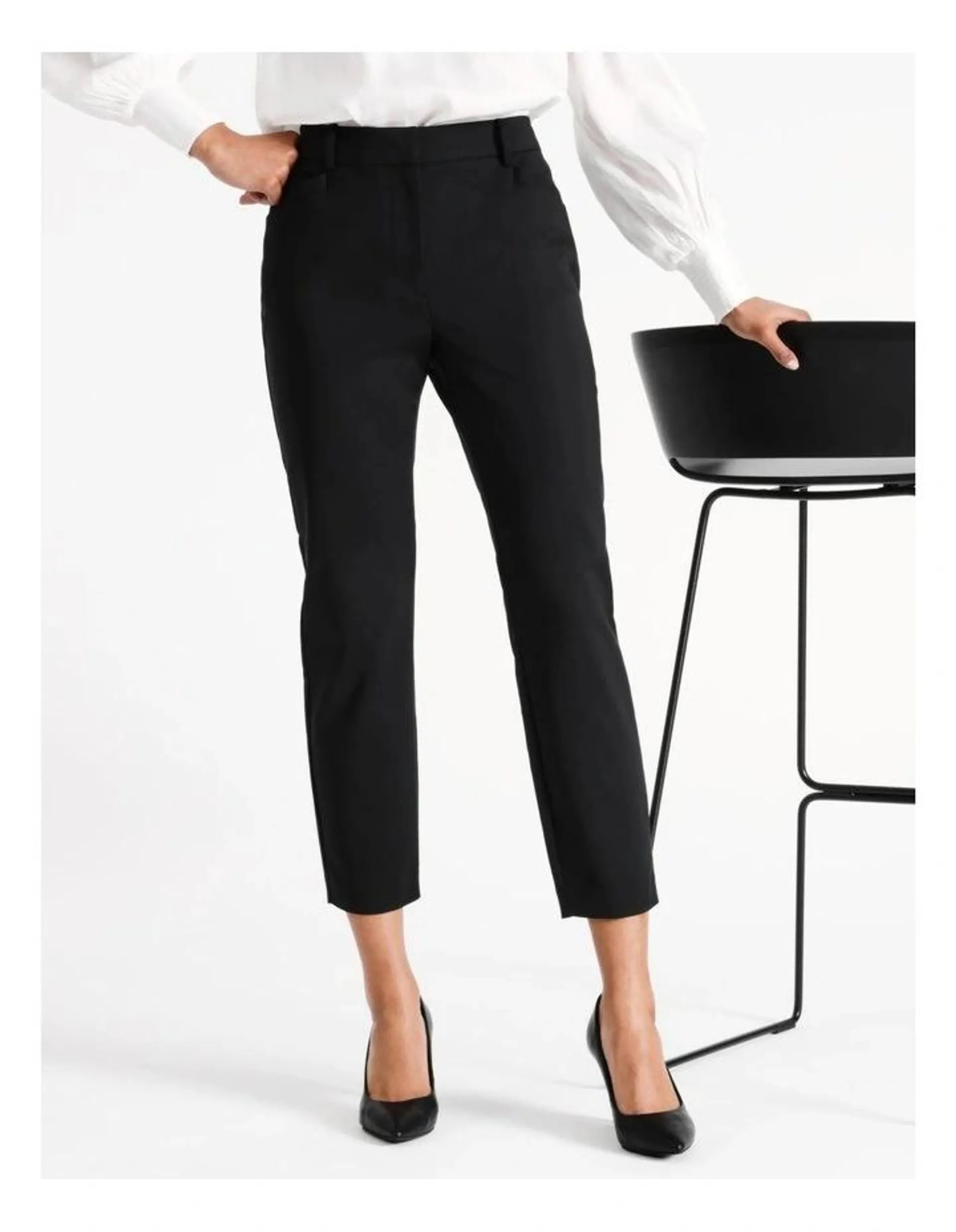 Organic Cotton Sateen Pant in Black