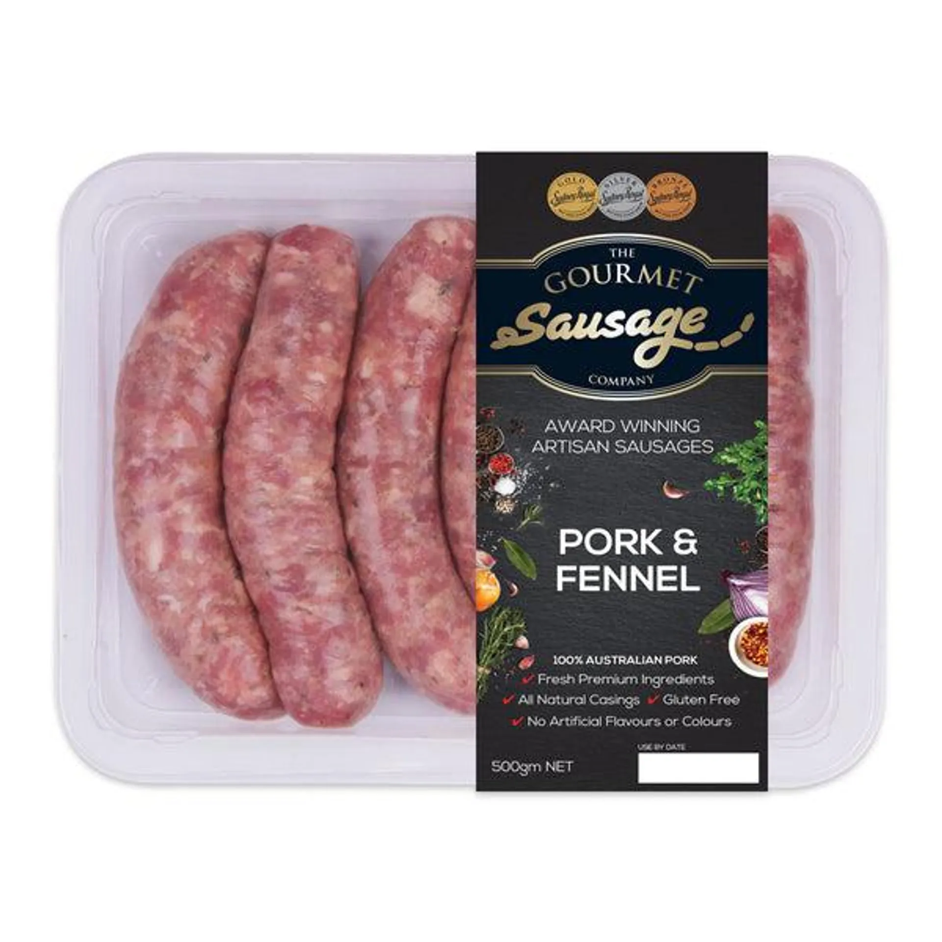 The Gourmet Sausage Pork and Fennel Sausages 500g