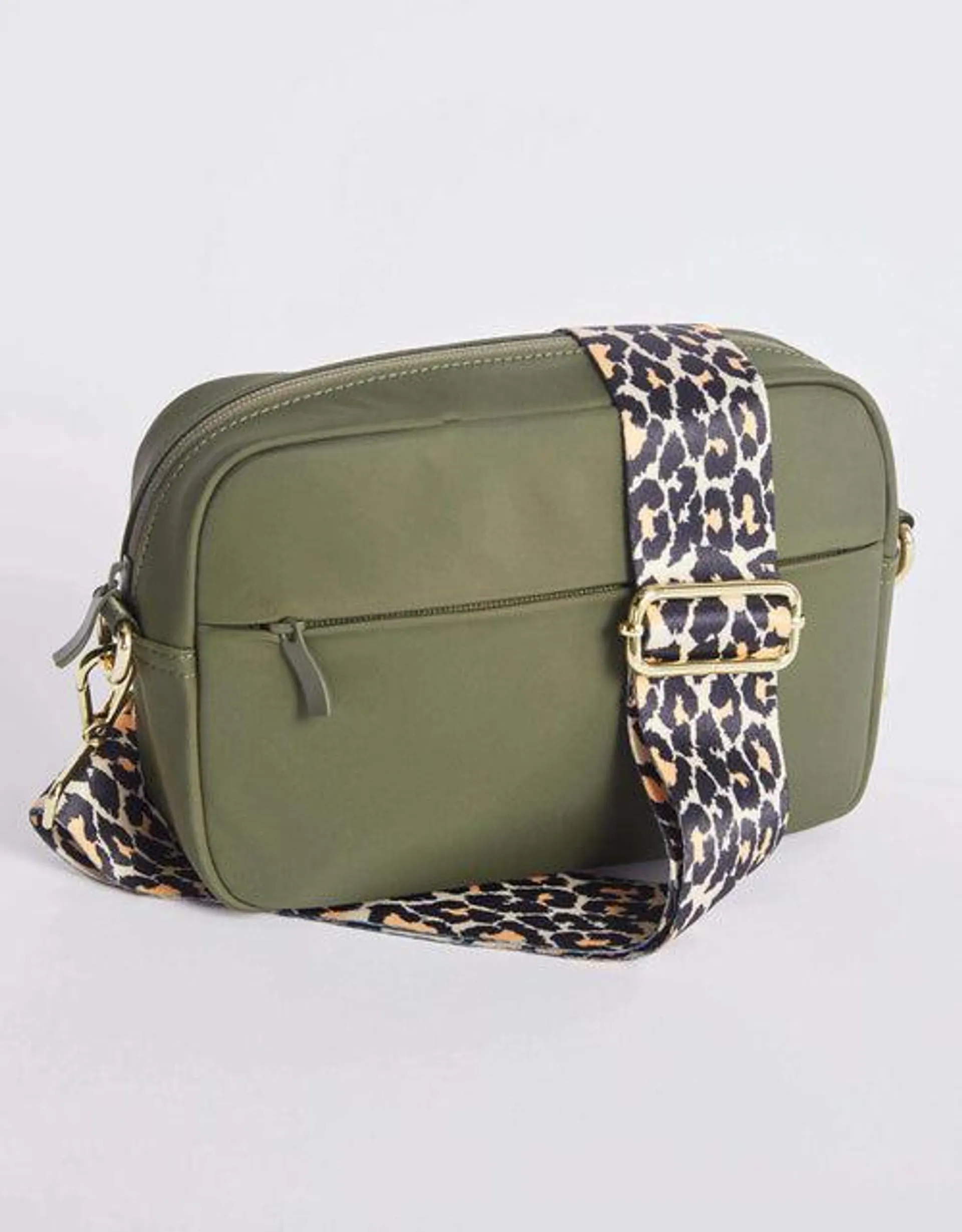 Off-Duty Crossbody Bag - Khaki/Tan Leopard