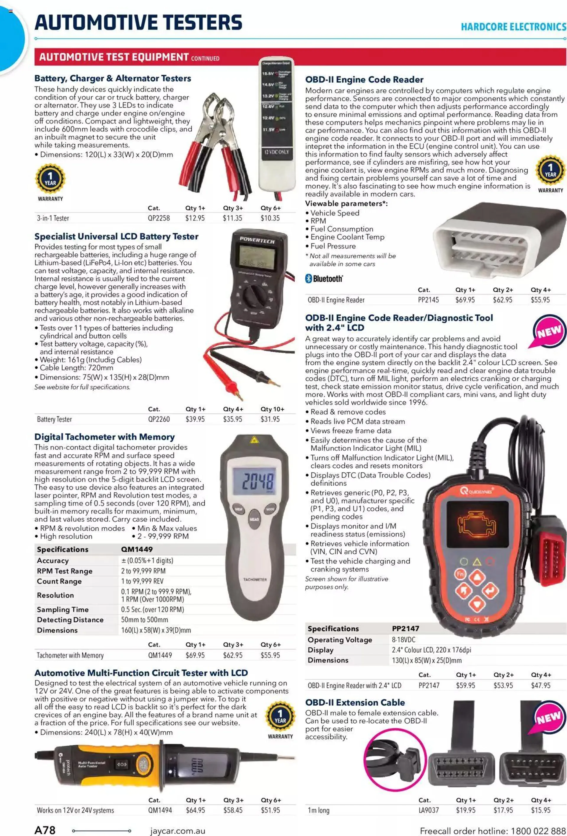 Jaycar Engineering And Scientific Catalogue Back - Catalogue valid from 27 October to 31 January 2024 - page 78