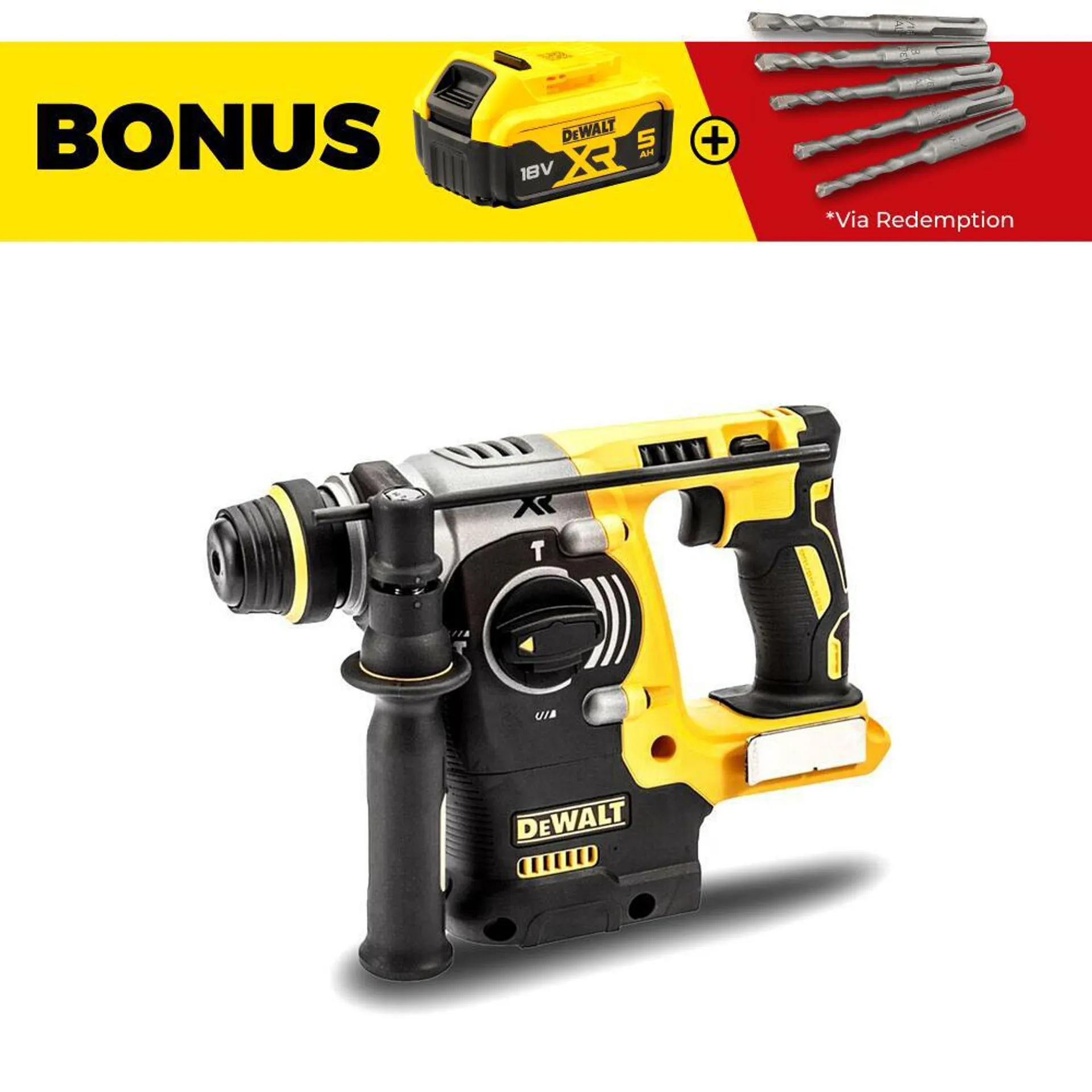 DeWalt DCH273N-XJ 18V XR Li-ion Cordless Brushless SDS-Plus Rotary Hammer - Skin Only