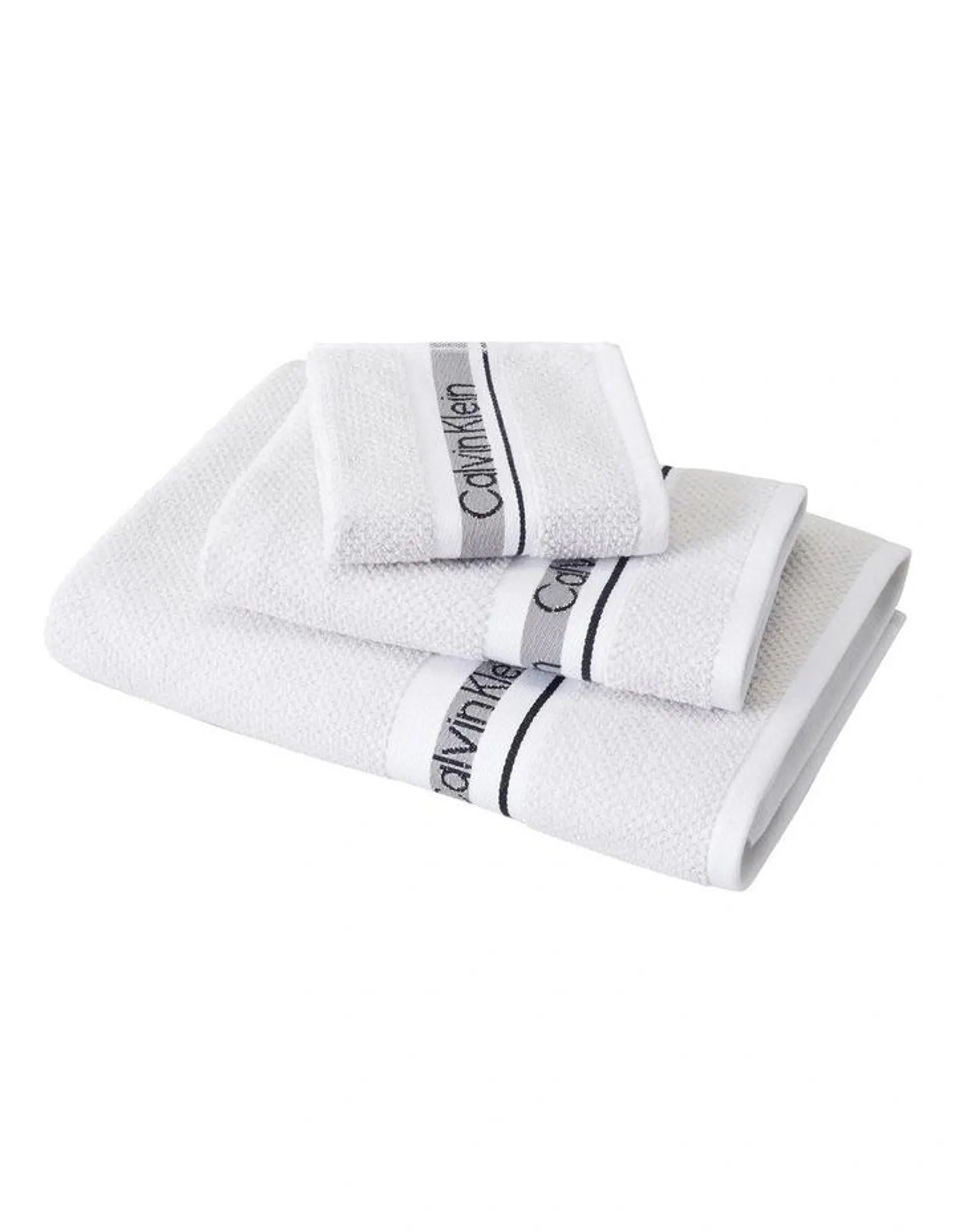 Logo Band Towel Range in Light Grey