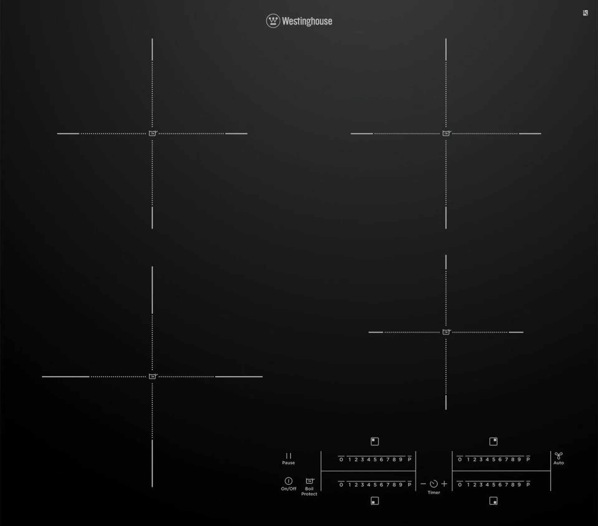 Westinghouse 60cm 4 Zone Induction Cooktop with Hob2Hood WHI643BD