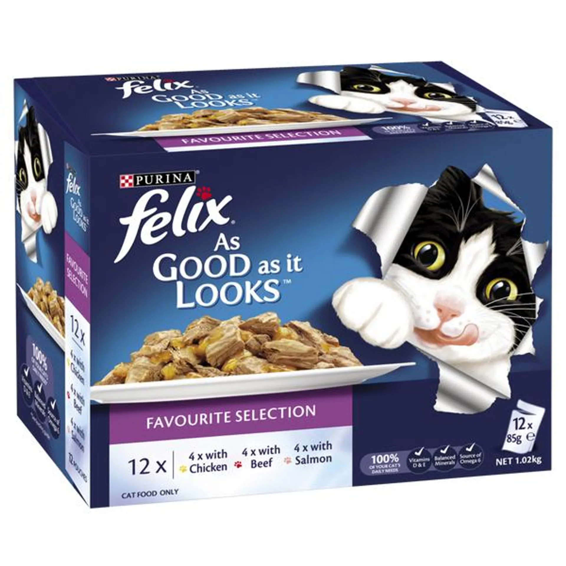 FELIX - Multi-Pack Favourite Selection in Jelly Wet Cat Food (85g x 12pk)