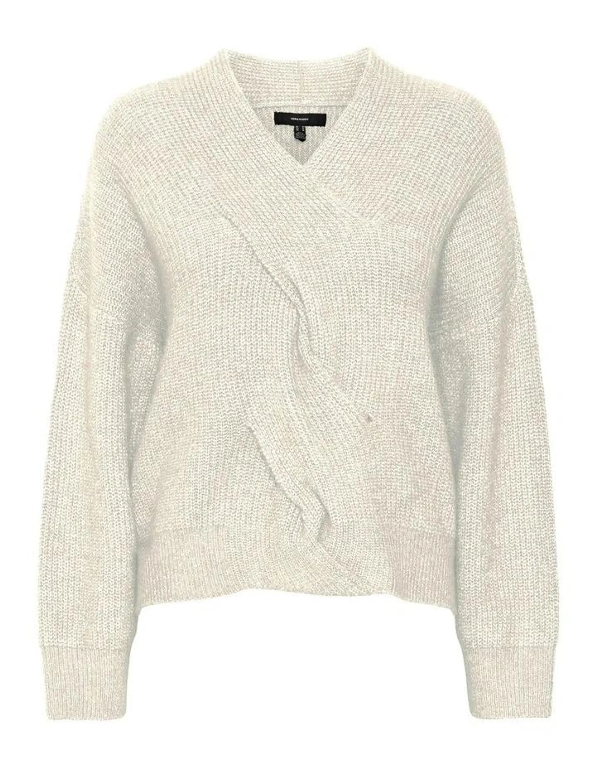 Philine Rib Long Sleeve Oversize Cable Knit in Cream