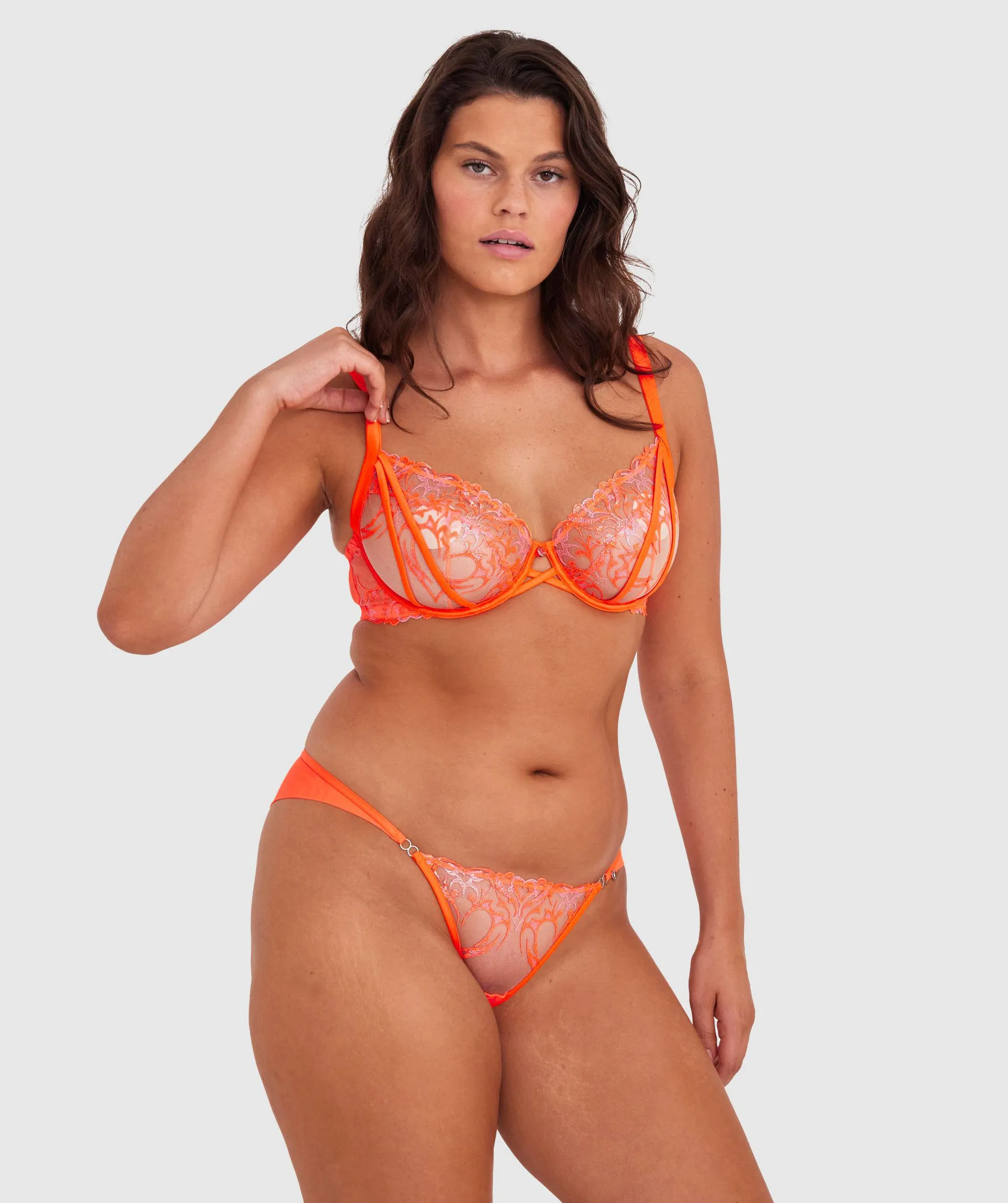 Vamp Flaming Hearts Underwire Bra - Orange