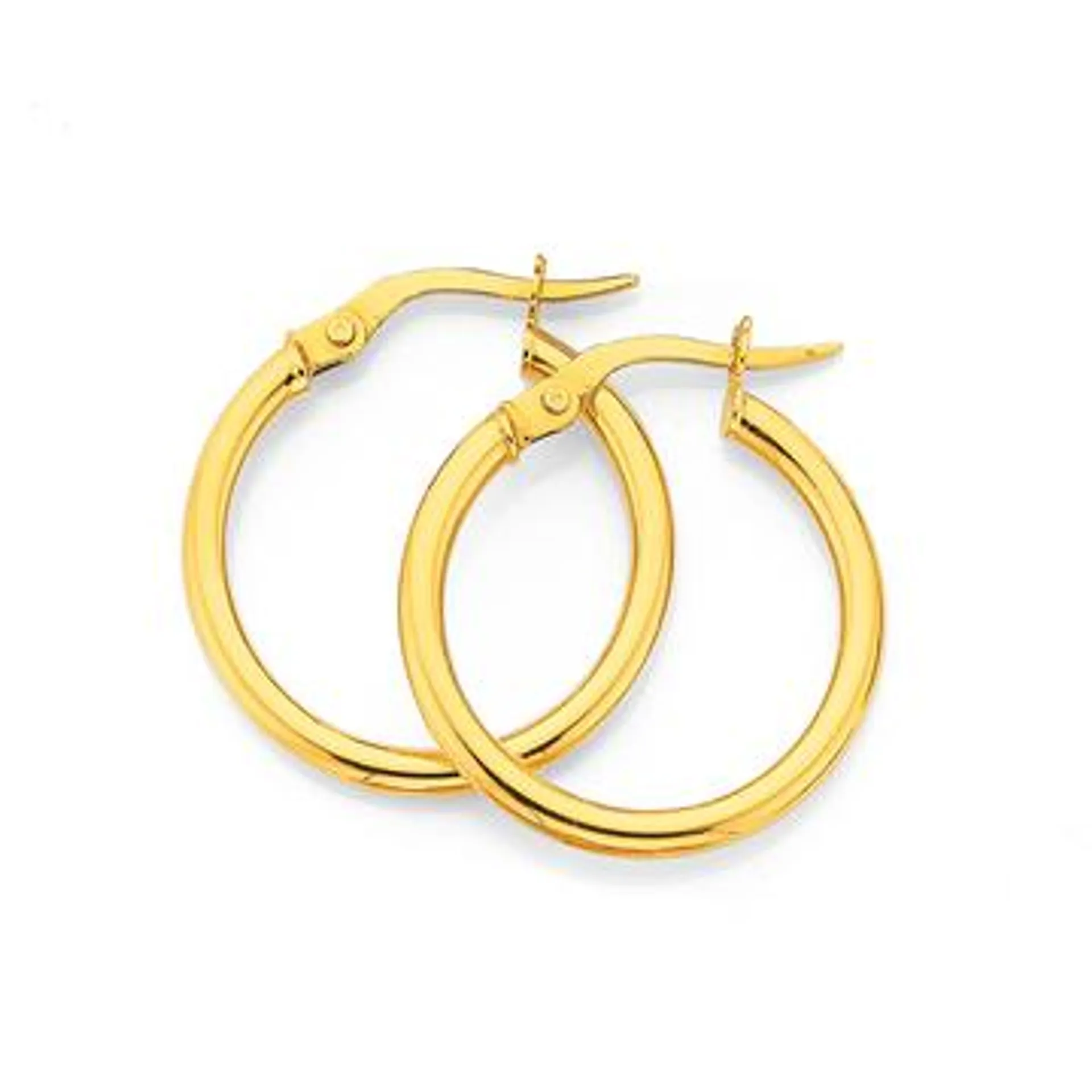 9ct Gold 2x18mm Polished Hoop Earrings