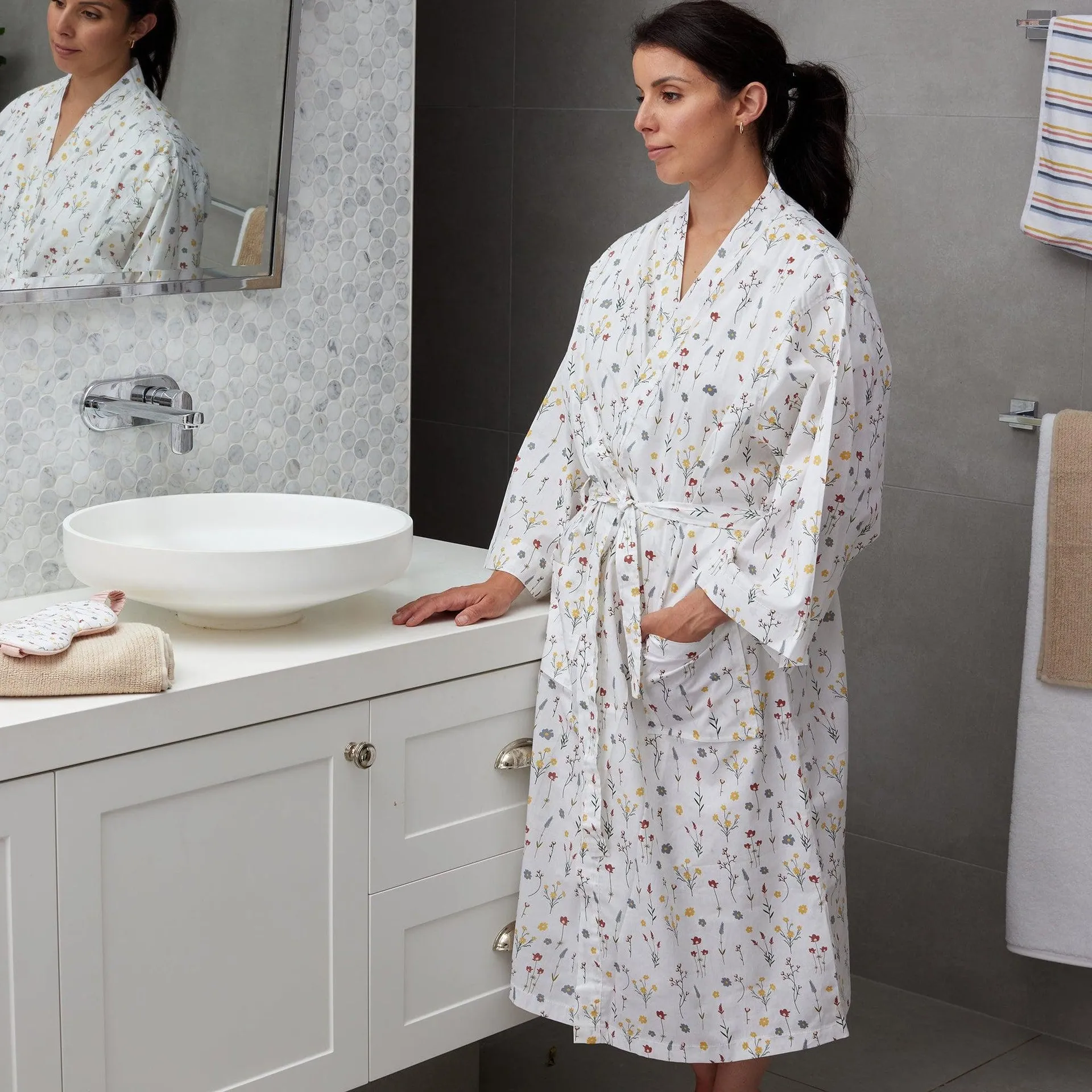 Wildflower Cotton Bath Robe