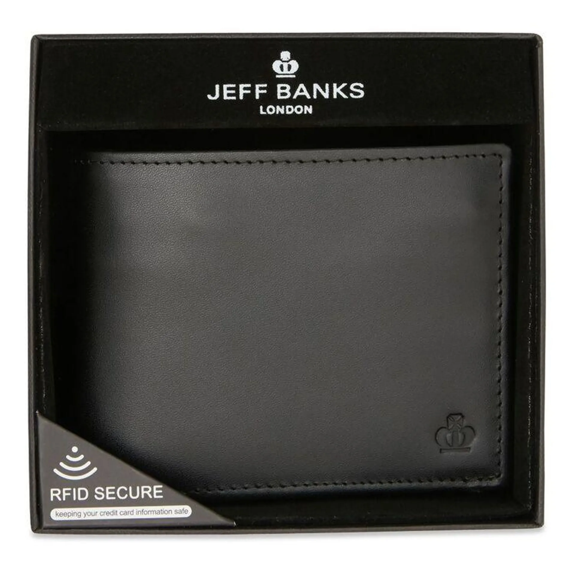 Jeff Banks Men's Coin Purse Wallet Black