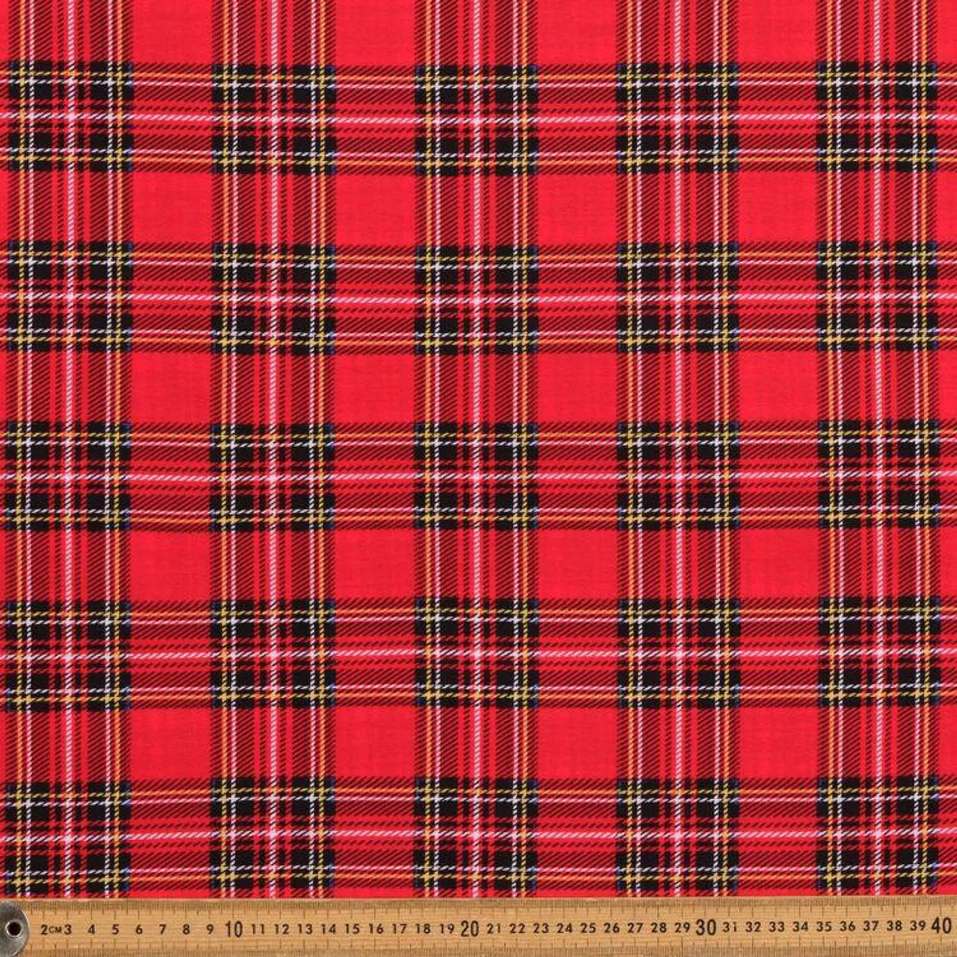 Celebration Tartan Printed 148 cm Georgette Fabric Red 148 cm