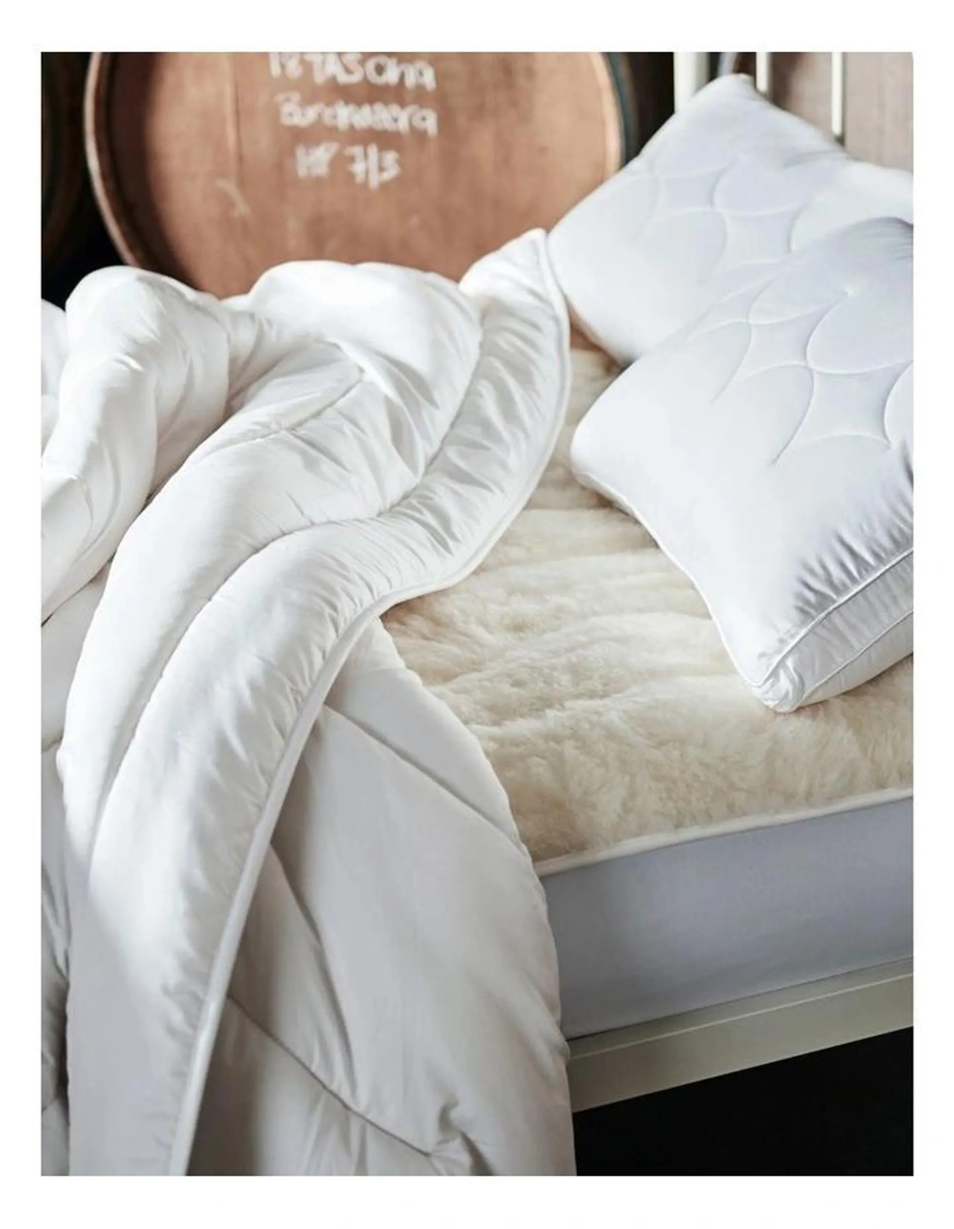 Breathe Wool Cotton Quilted Pillow in White